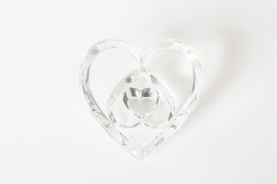 Baccarat "Heart of Love" Crystal Paperweight