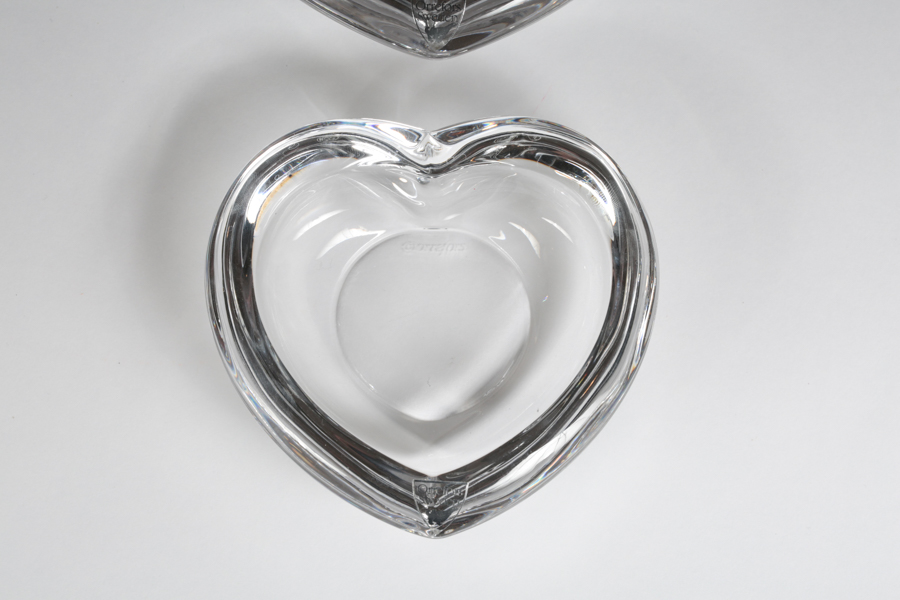 Orrefors "Amour" Crystal Heart-Shaped Bowls
