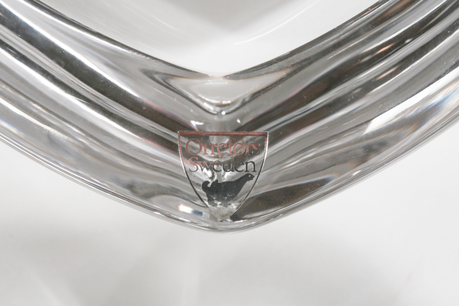 Orrefors "Amour" Crystal Heart-Shaped Bowls