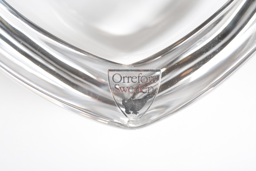 Orrefors "Amour" Crystal Heart-Shaped Bowls