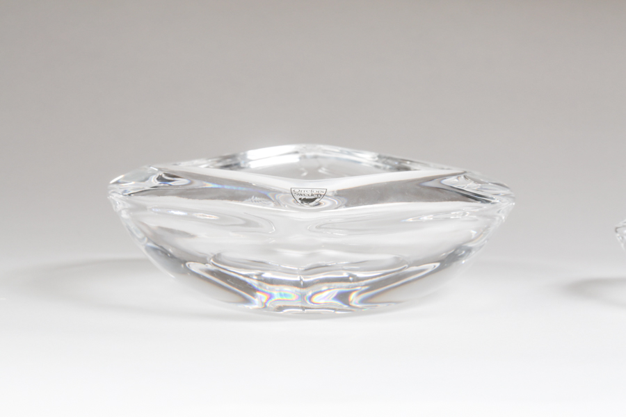 Orrefors "Amour" Crystal Heart-Shaped Bowls