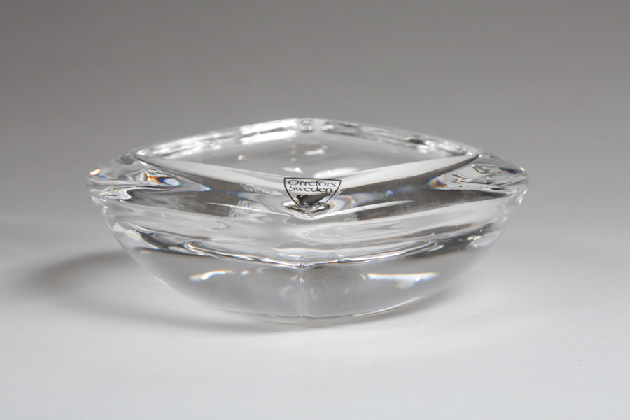 Orrefors "Amour" Crystal Heart-Shaped Bowls