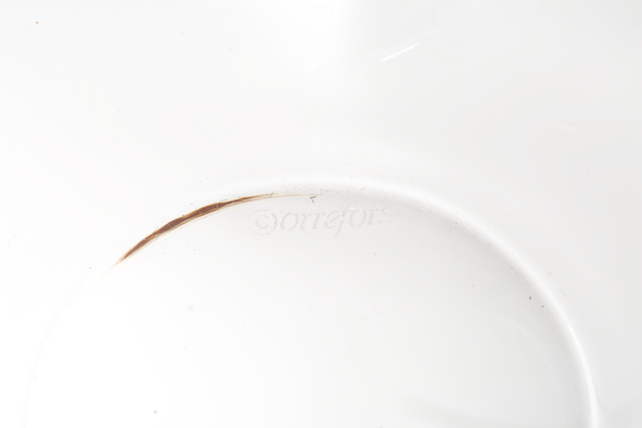 Orrefors "Amour" Crystal Heart-Shaped Bowls