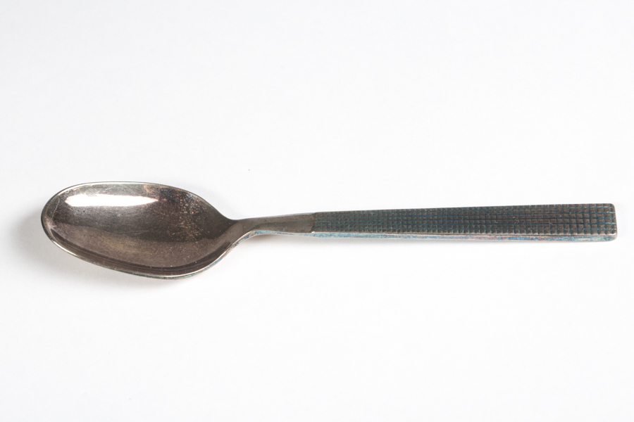 Heisey Glass and Silver Overlay Chip and Dip Plate with Spoon