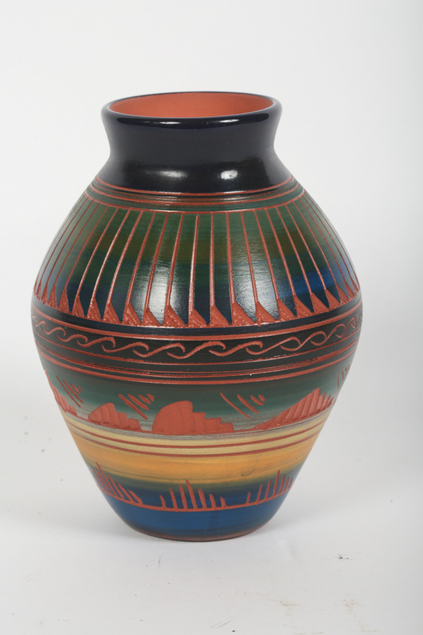 Signed Southwest Clay Pottery Vase