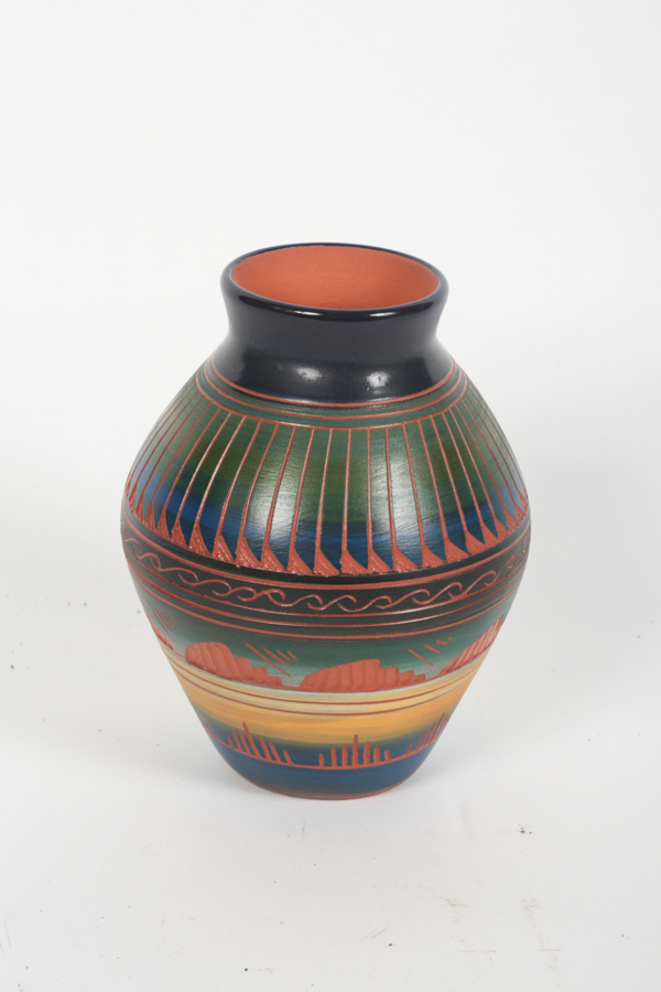 Signed Southwest Clay Pottery Vase
