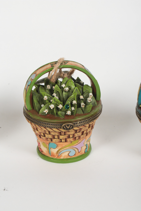 Jim Shore Heartwood Creek "Monthly Flower" Basket Boxes