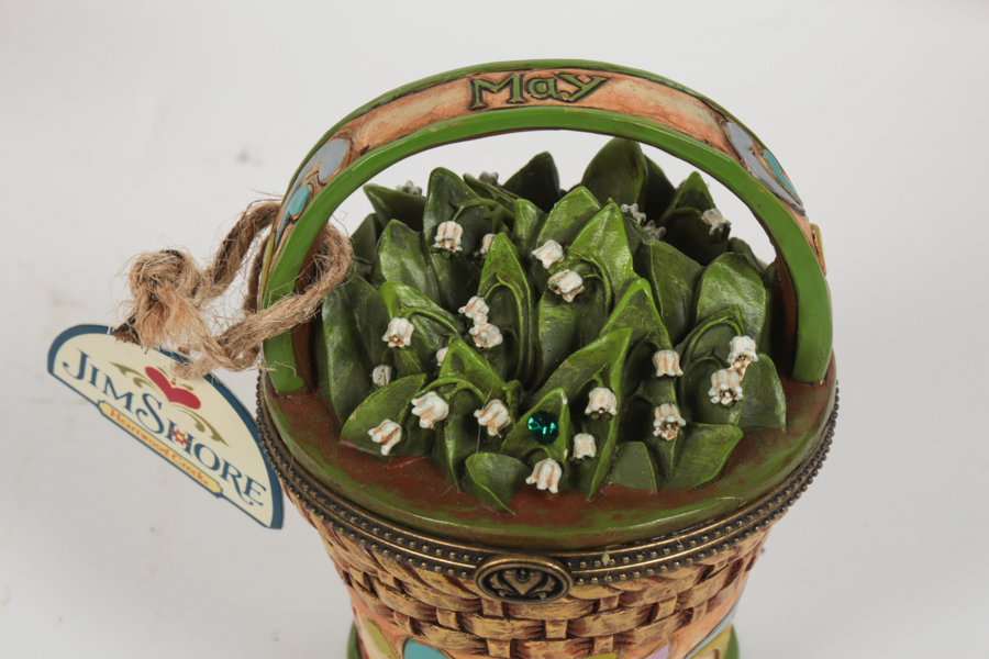 Jim Shore Heartwood Creek "Monthly Flower" Basket Boxes