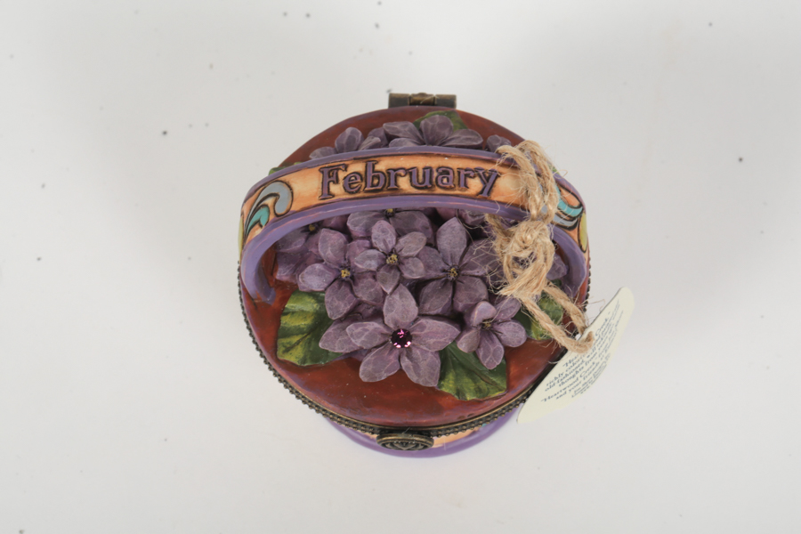 Jim Shore Heartwood Creek "Monthly Flower" Basket Boxes