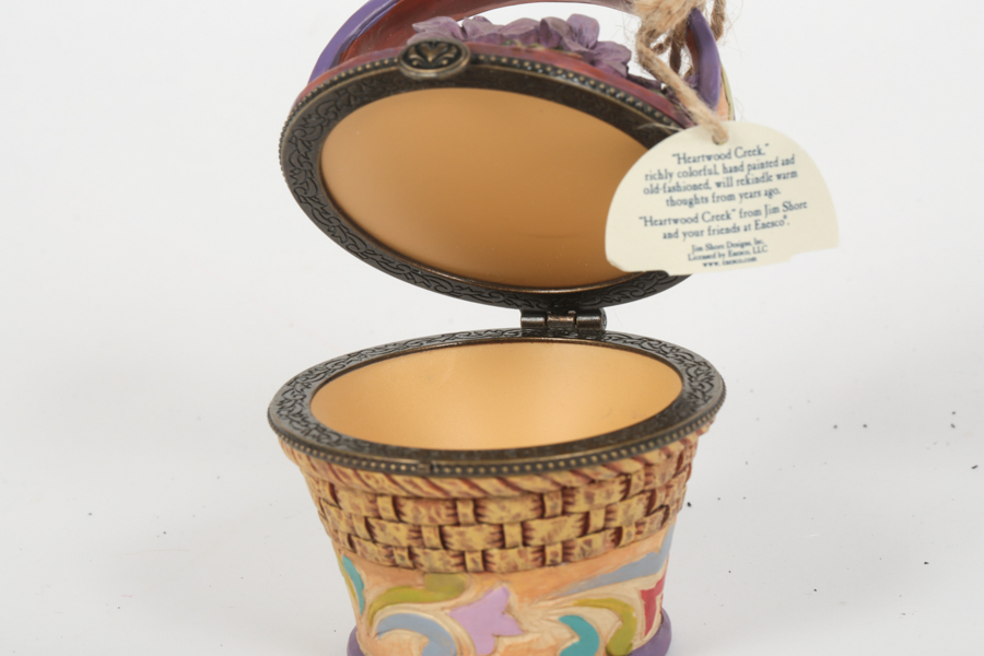 Jim Shore Heartwood Creek "Monthly Flower" Basket Boxes