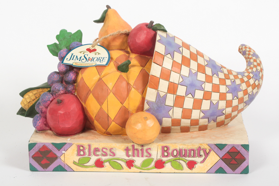 Jim Shore Heartwood Creek "Bless This Bounty" Cornucopia Figurine