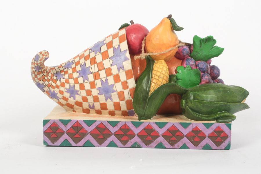 Jim Shore Heartwood Creek "Bless This Bounty" Cornucopia Figurine