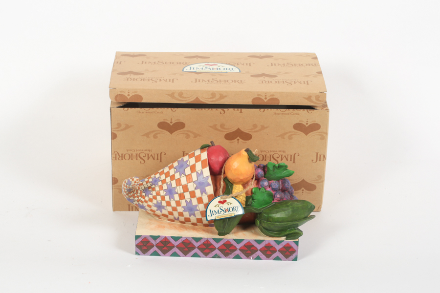 Jim Shore Heartwood Creek "Bless This Bounty" Cornucopia Figurine