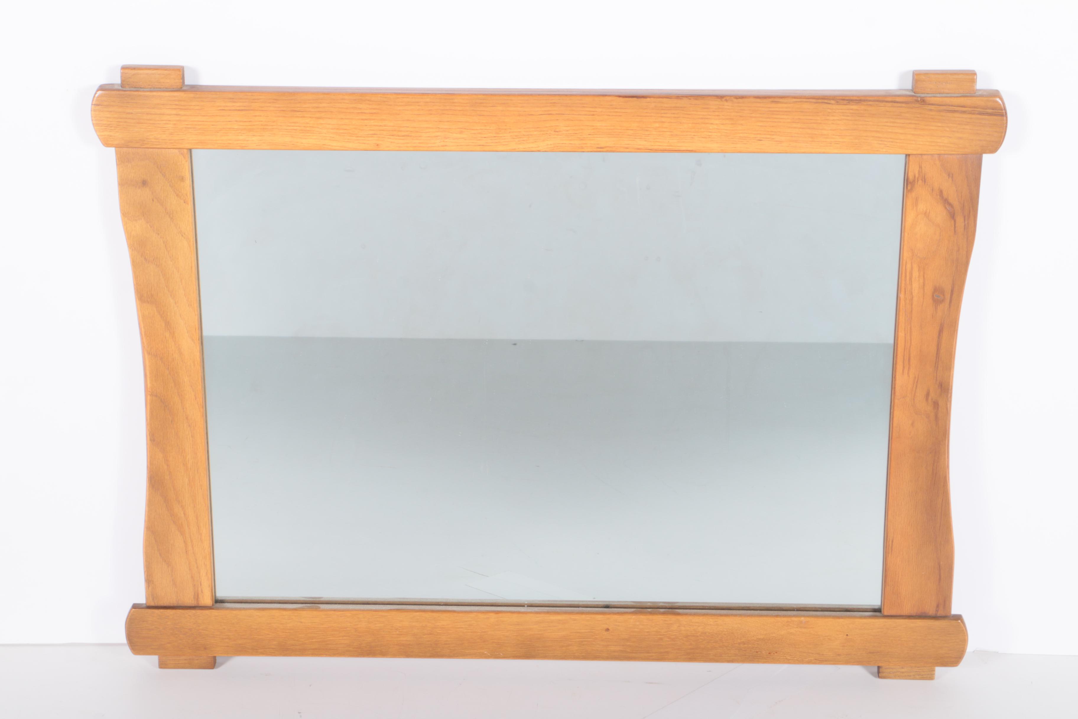 Rectangular Mirror and Wooden Frame