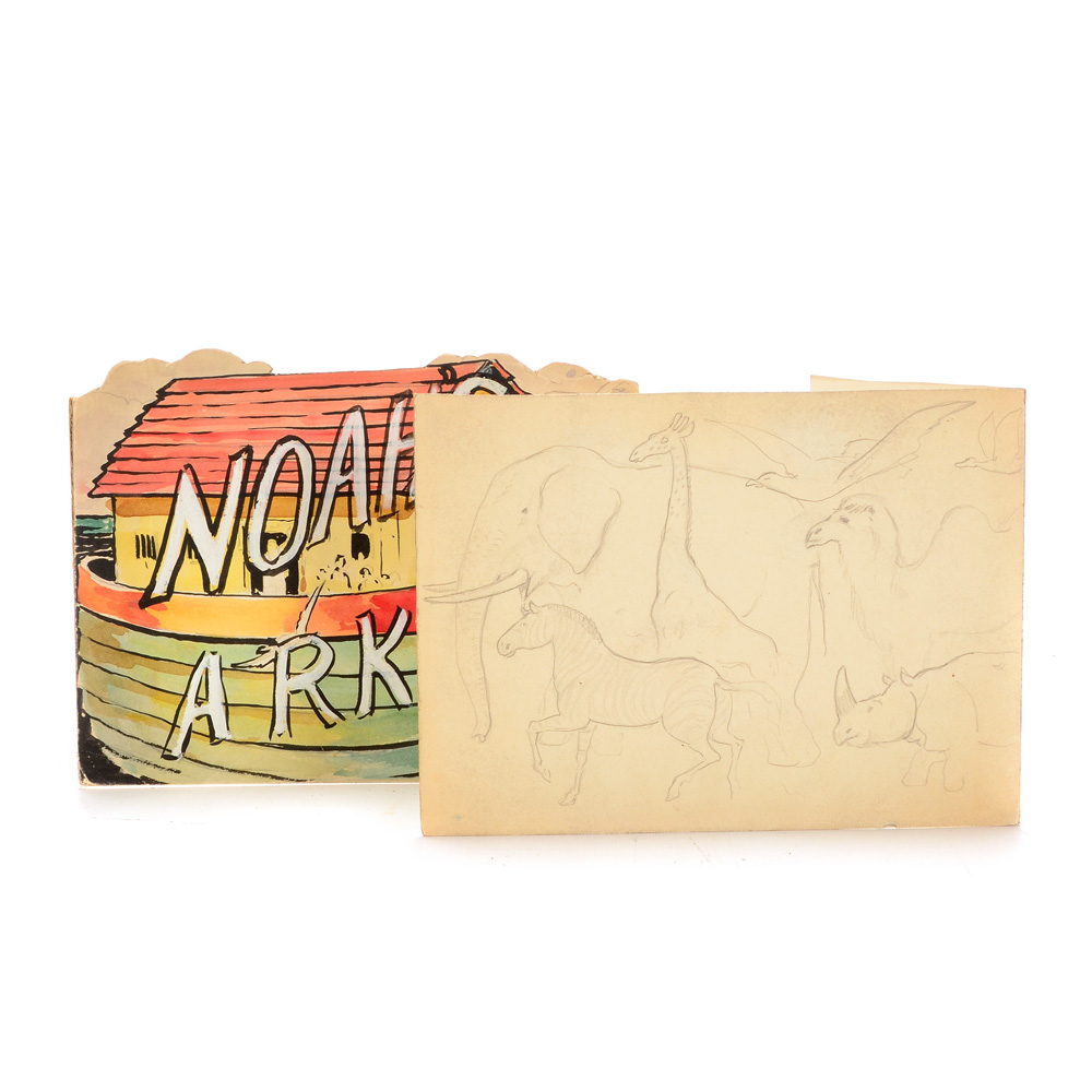 Paul Ashbrook Original Mixed Media Illustration "Noah's Ark"