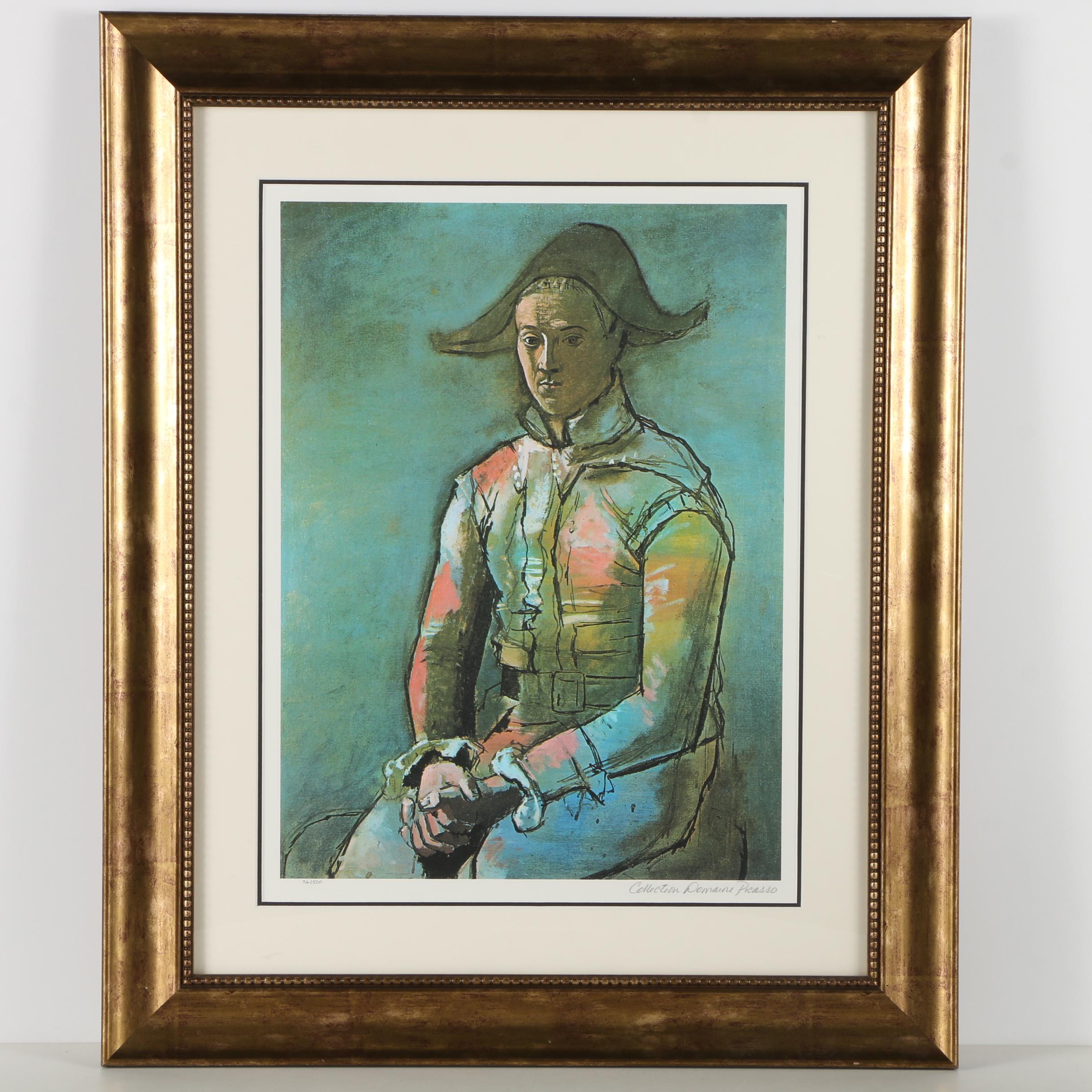 Limited Edition Giclee on Paper after Picasso "Harlequin"