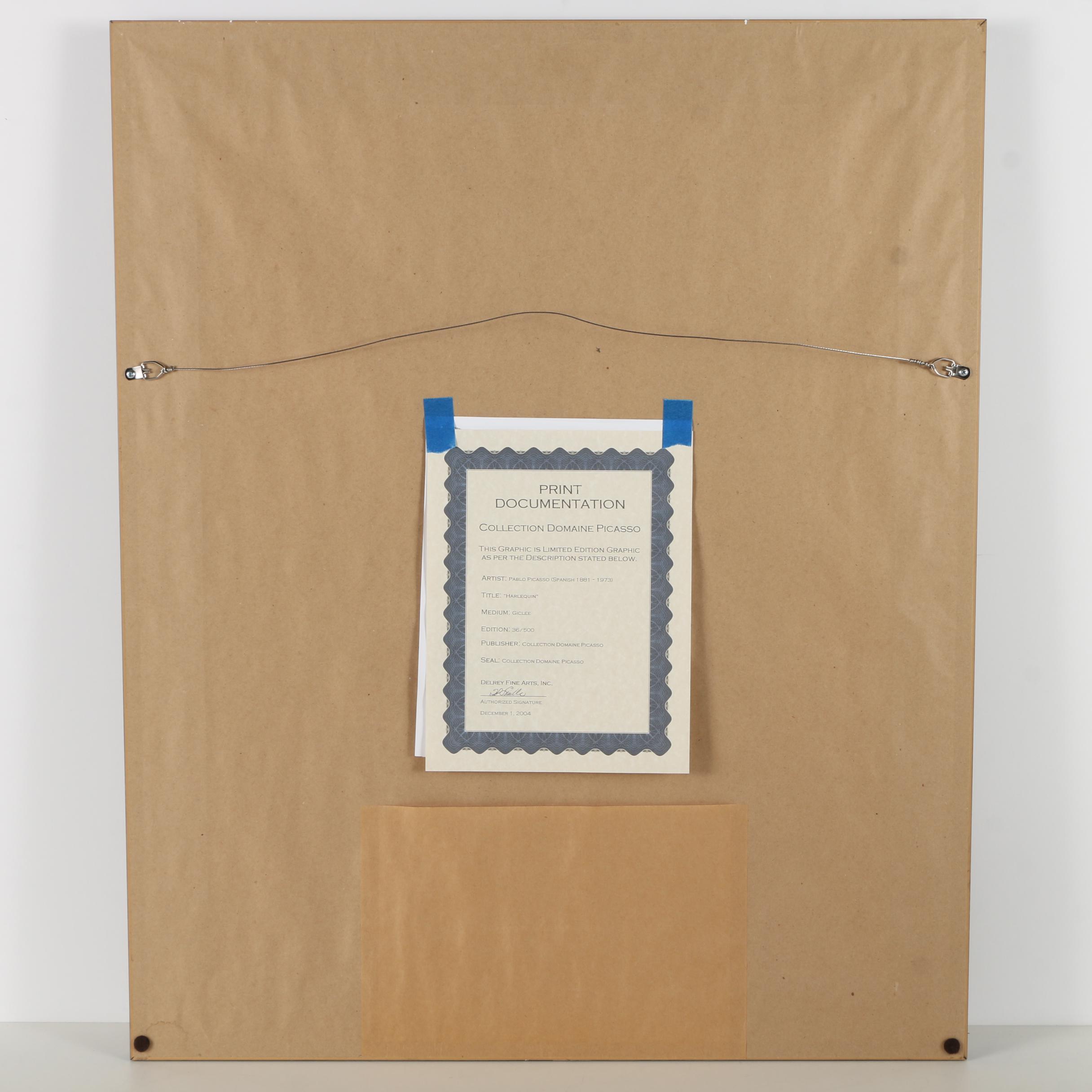 Limited Edition Giclee on Paper after Picasso "Harlequin"