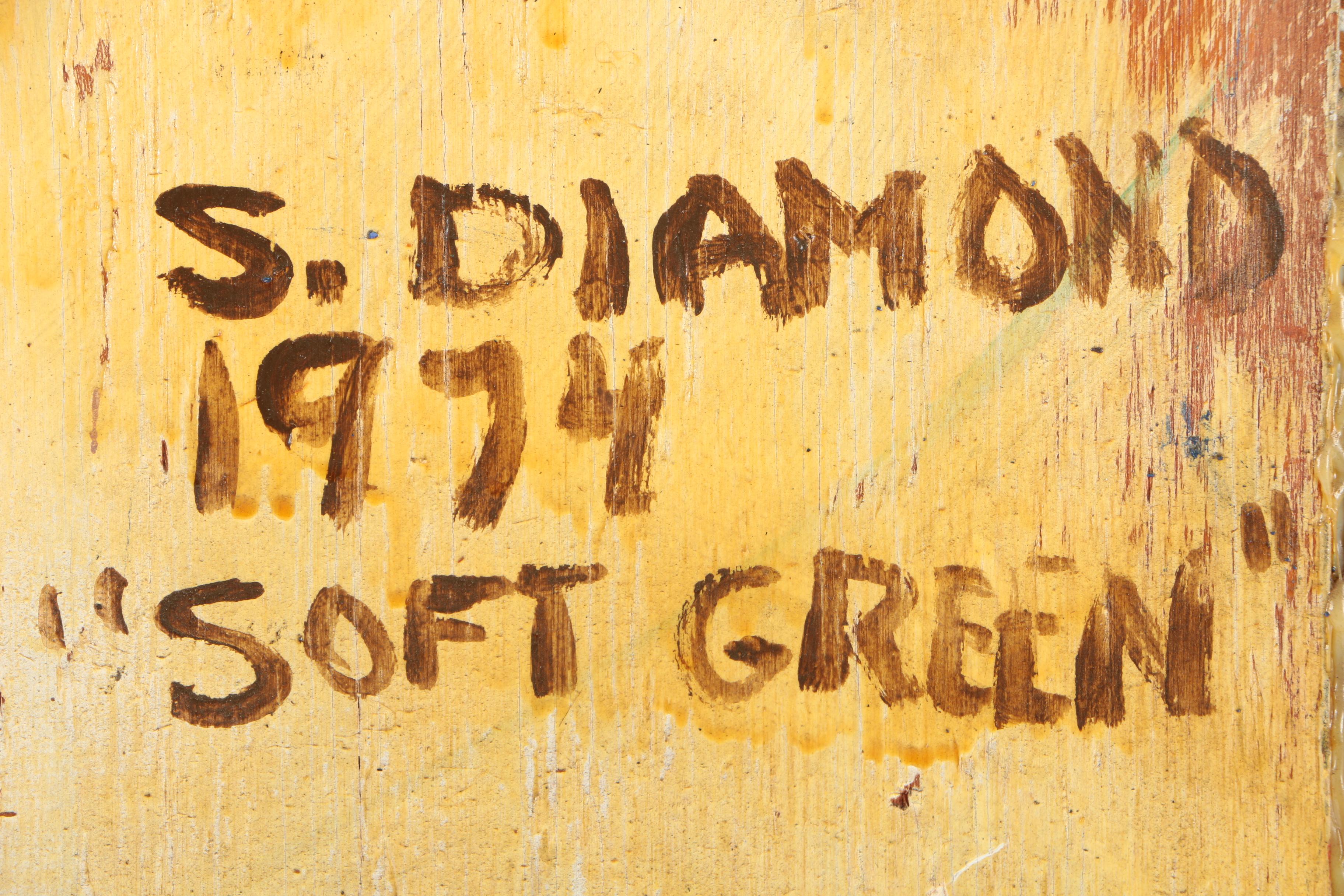 Stuart Diamond Mixed Media Oil Painting on Panel "Soft Green"