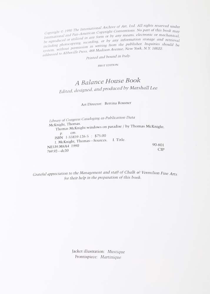 Signed First Edition "Windows on Paradise" by Thomas McKnight