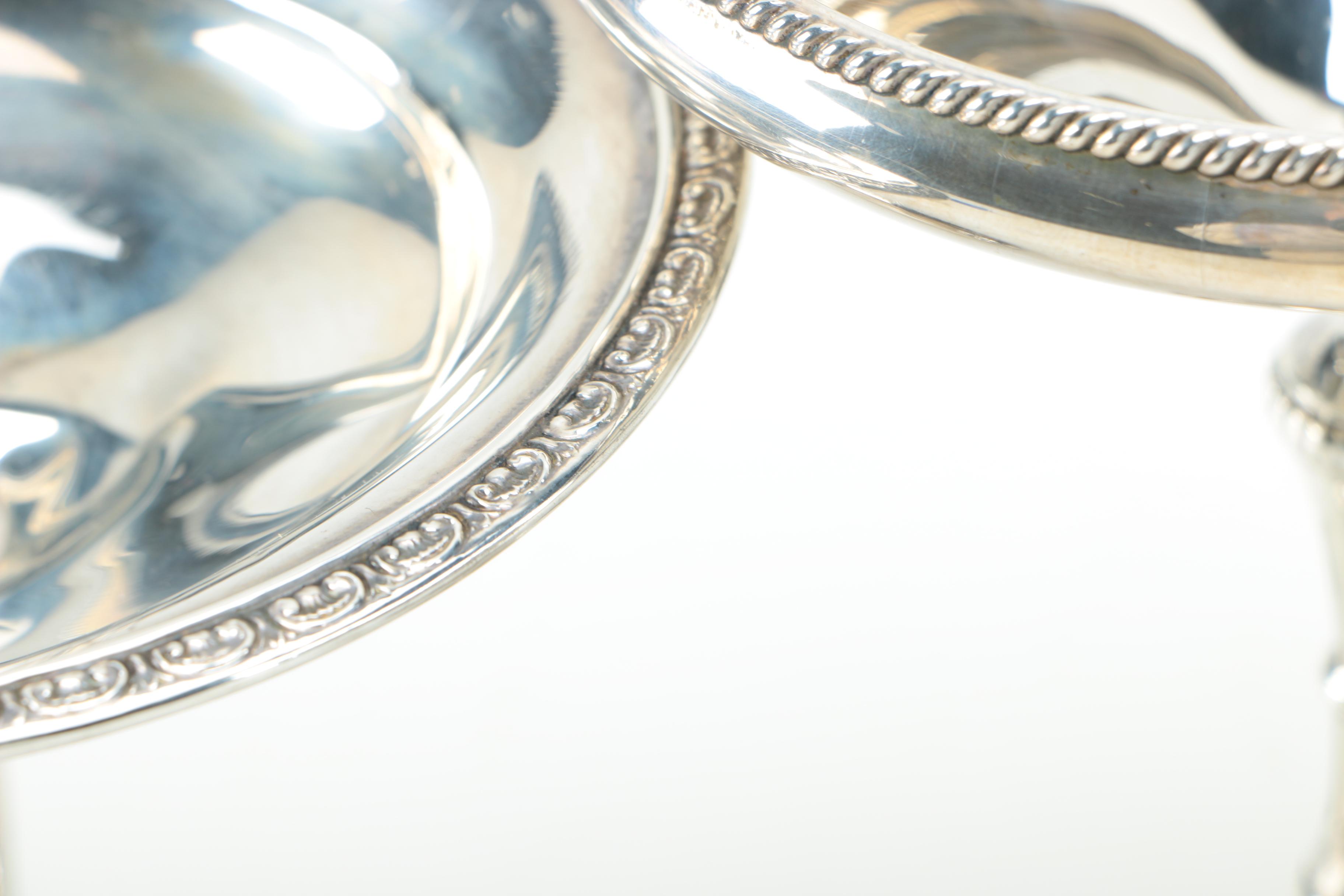 Weighted Sterling Silver Compotes and Candleholders Featuring Fisher