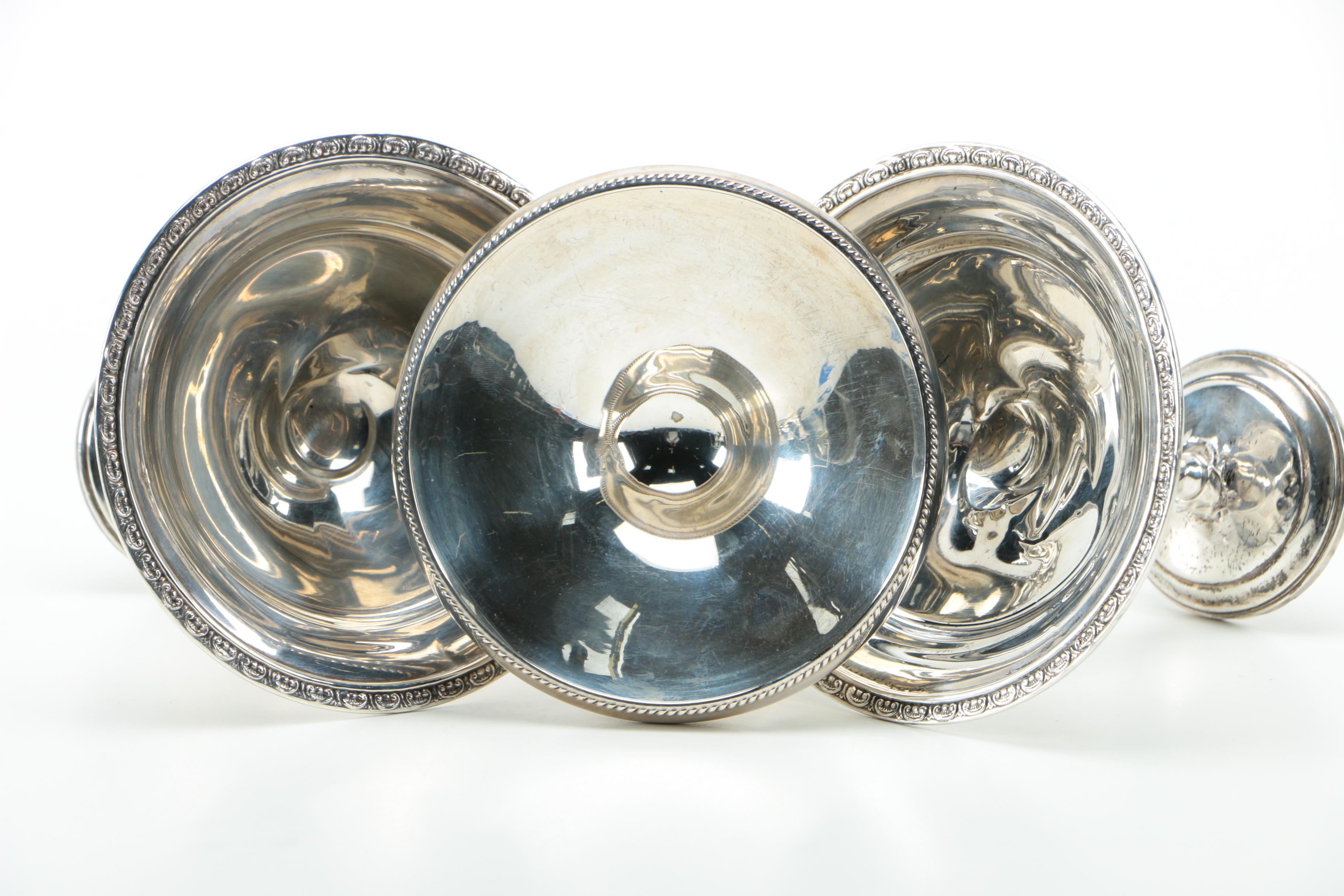 Weighted Sterling Silver Compotes and Candleholders Featuring Fisher