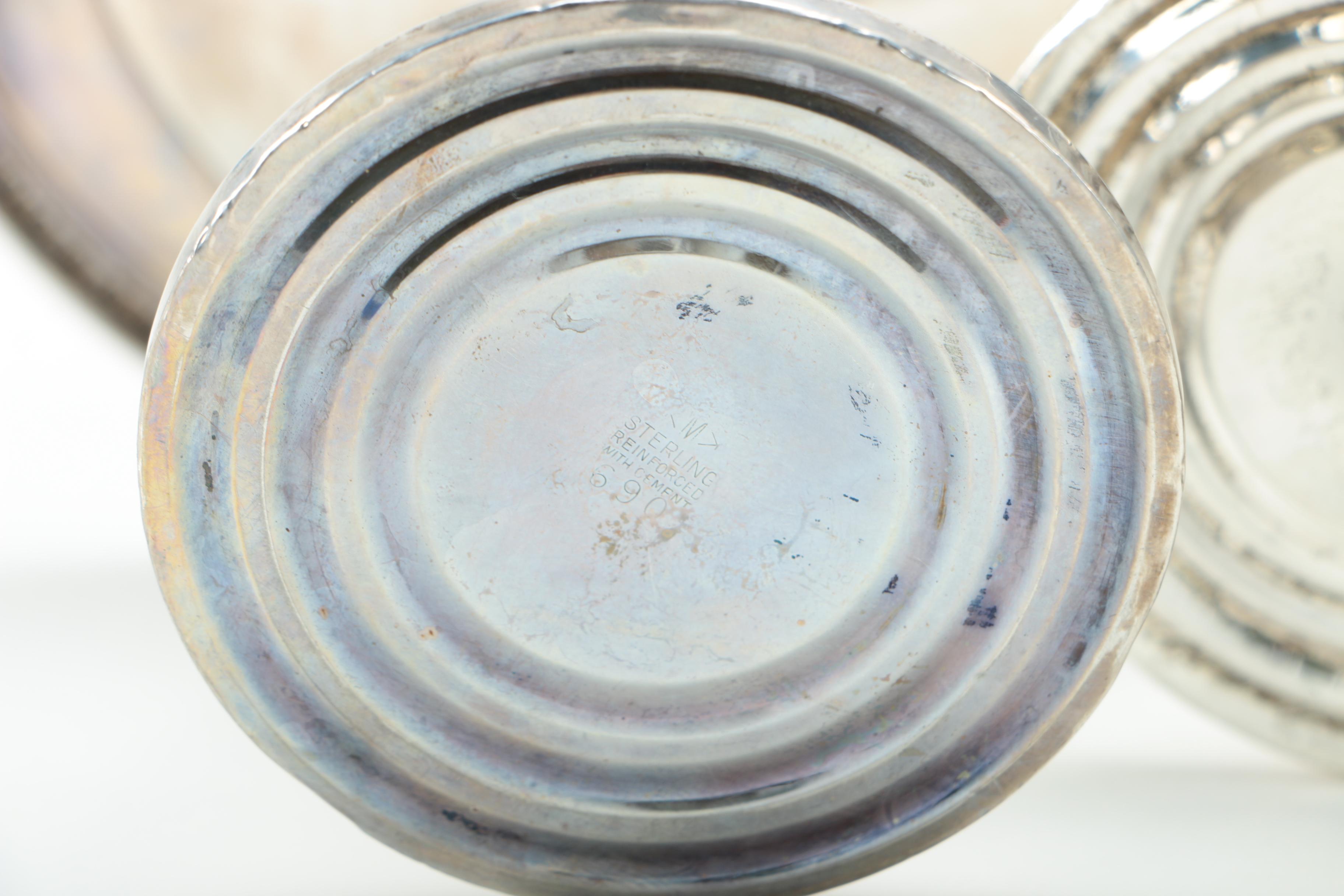 Weighted Sterling Silver Compotes and Candleholders Featuring Fisher