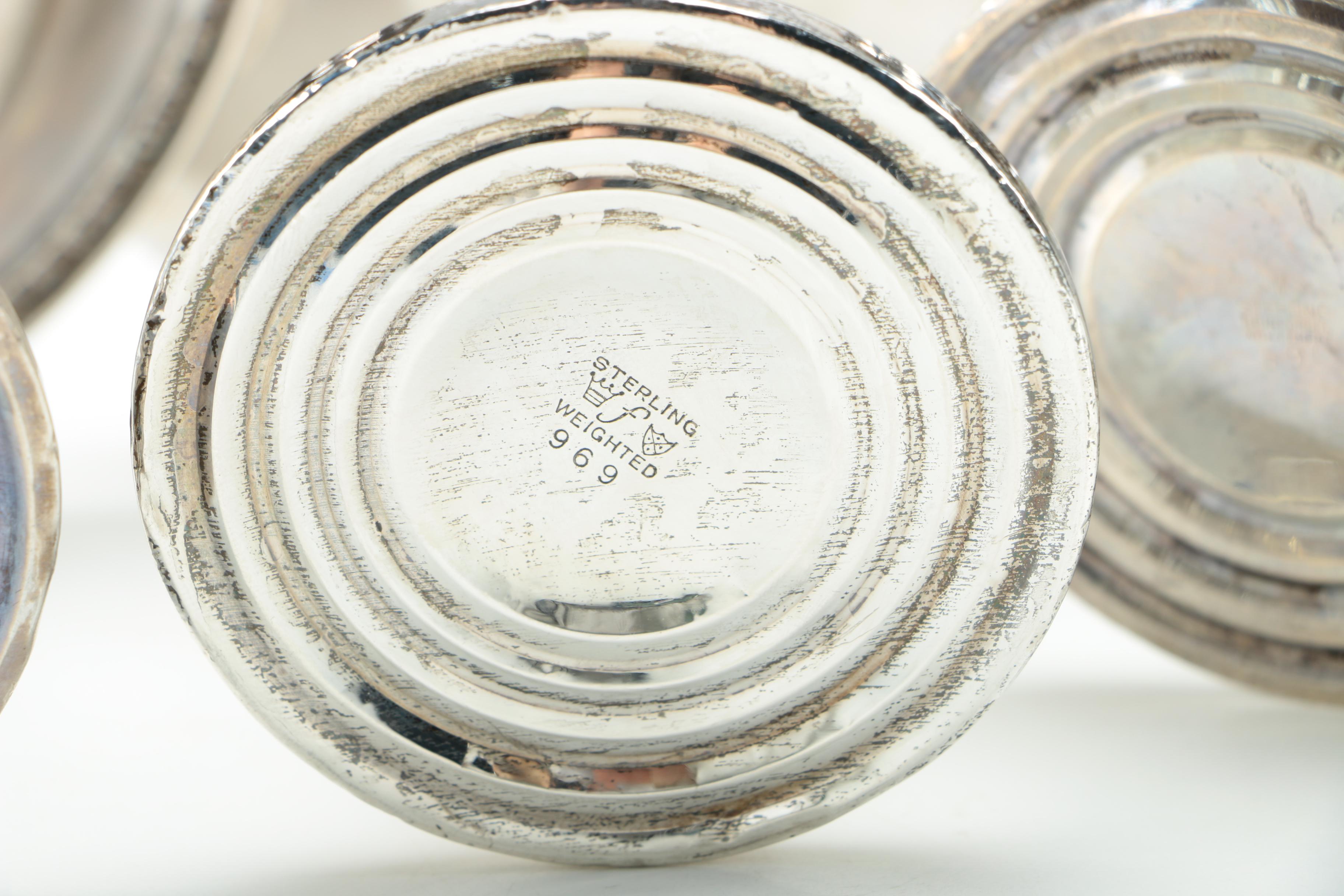 Weighted Sterling Silver Compotes and Candleholders Featuring Fisher