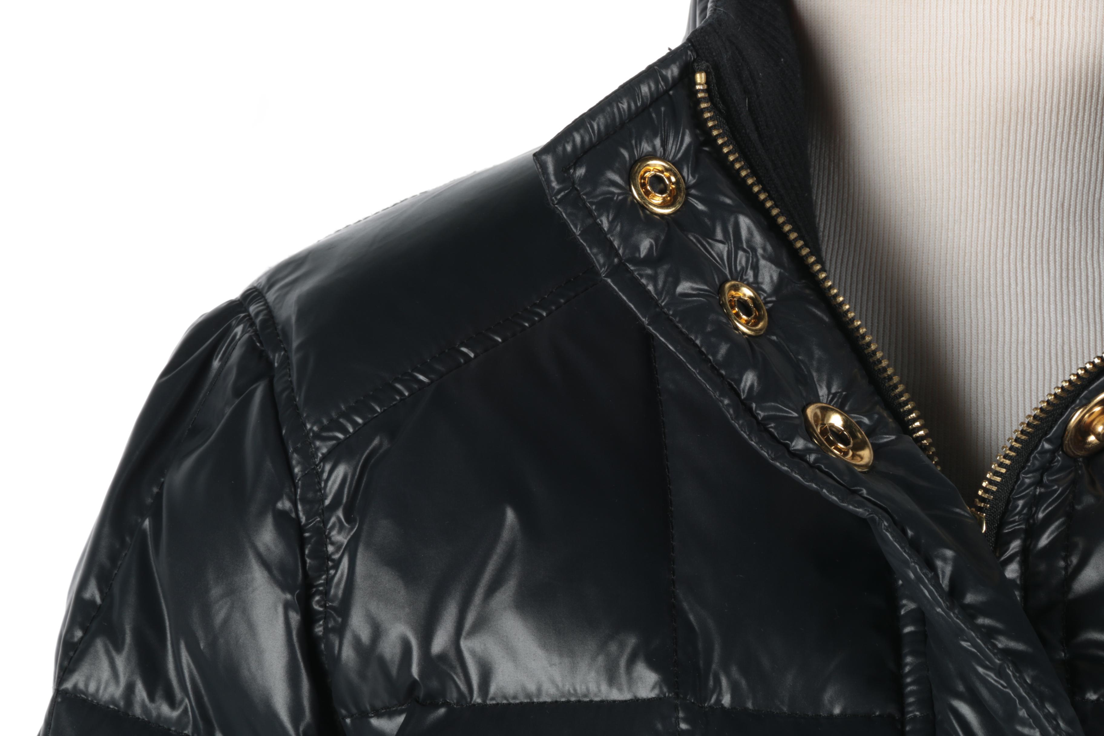 Tory Burch Designer Navy Blue Quilted Bubble Coat