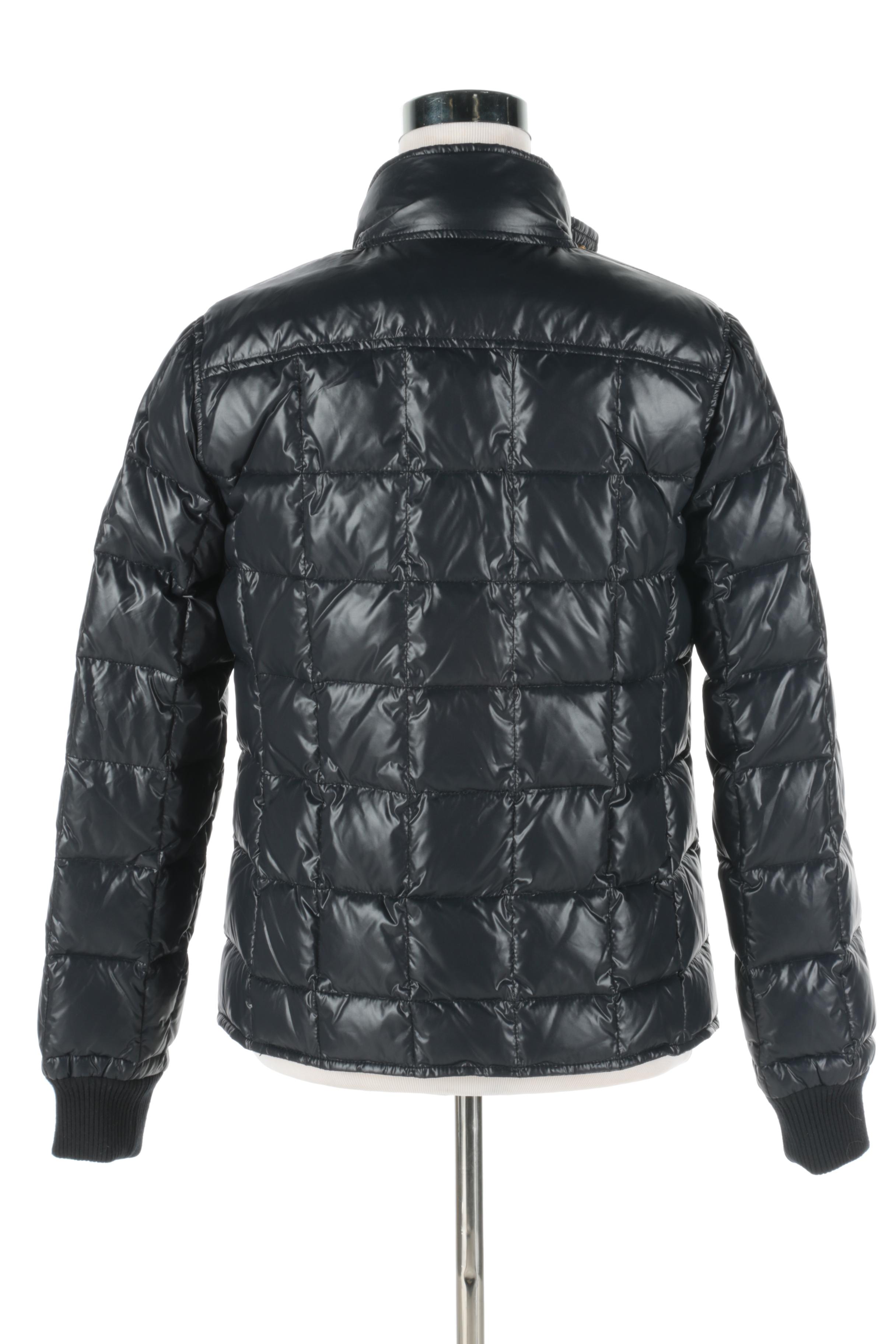 Tory Burch Designer Navy Blue Quilted Bubble Coat