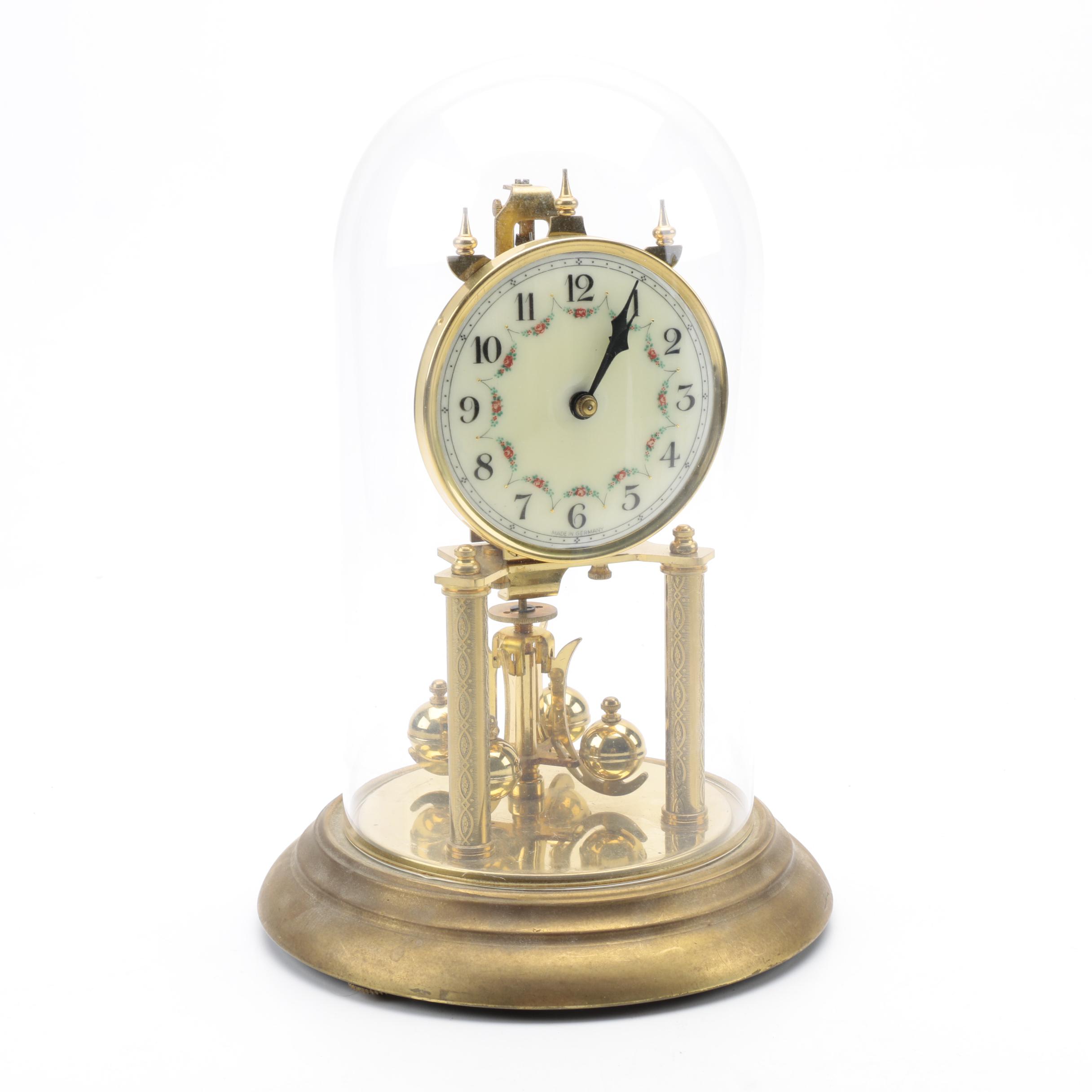 German Brass Desk Clock
