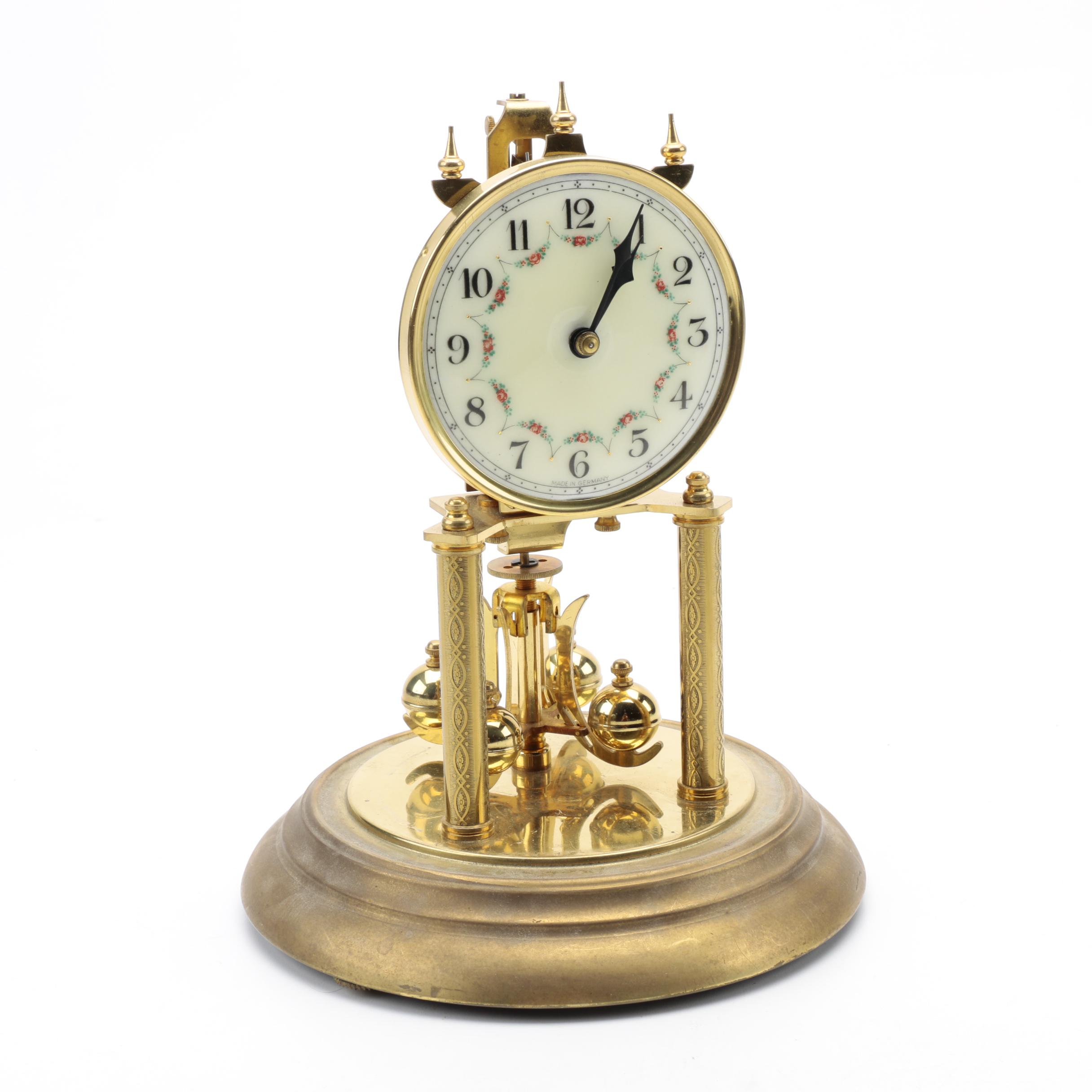 German Brass Desk Clock