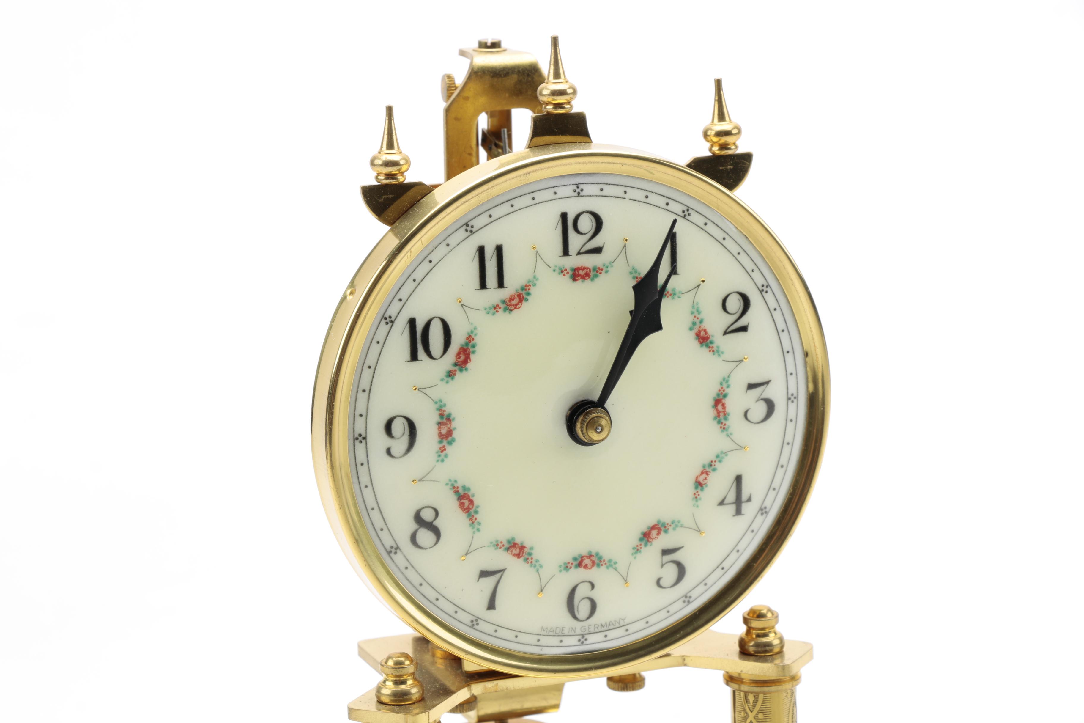 German Brass Desk Clock