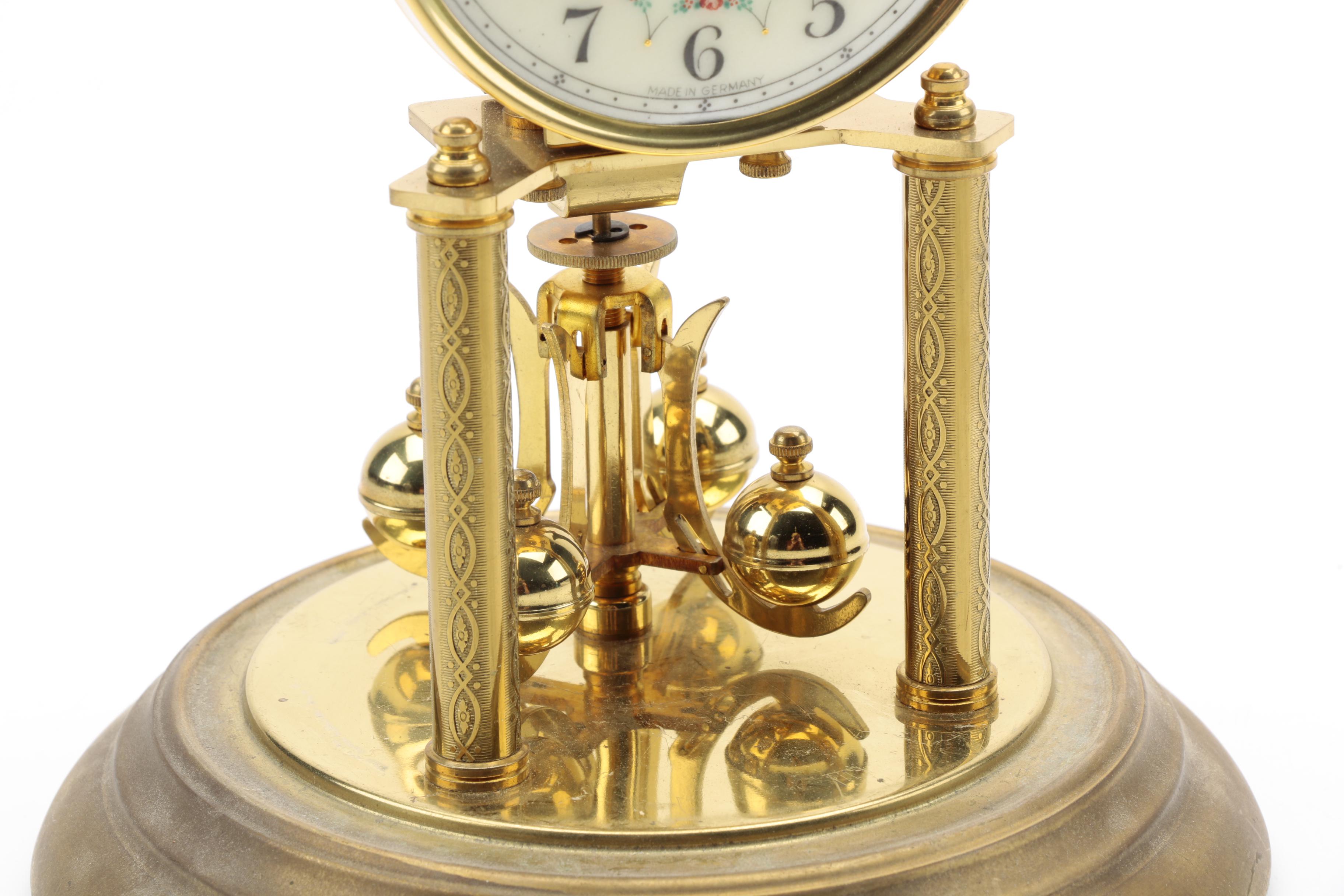 German Brass Desk Clock
