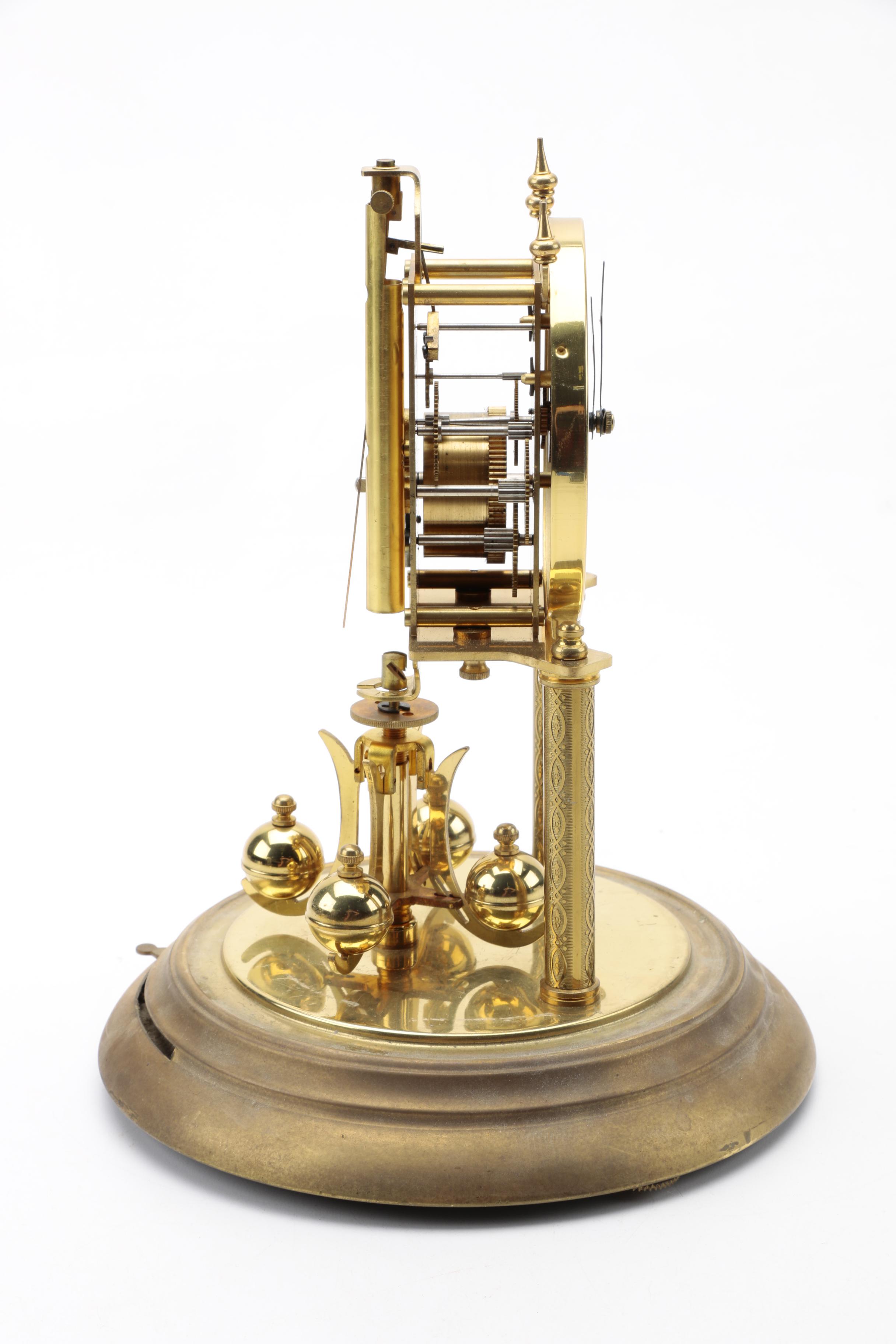 German Brass Desk Clock