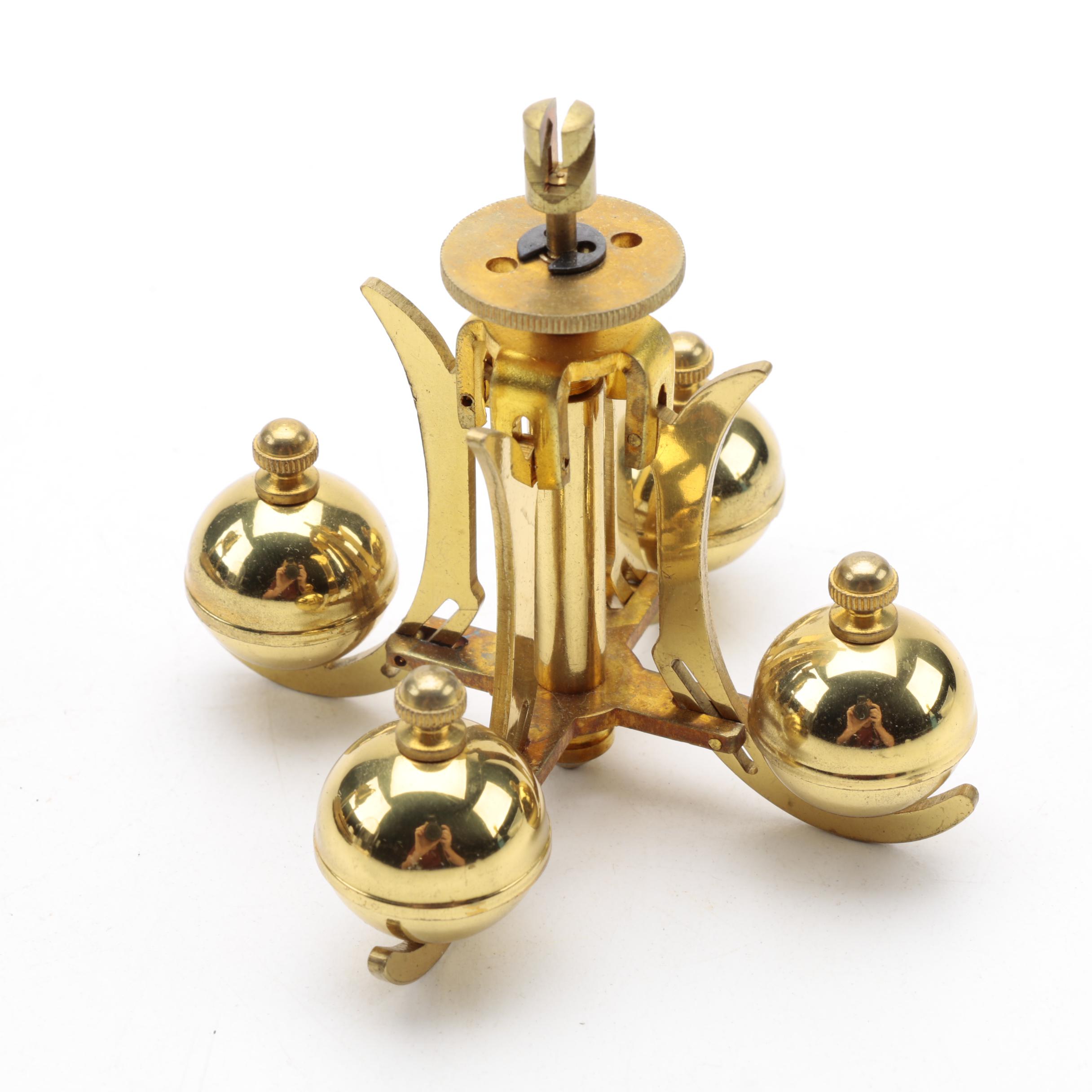 German Brass Desk Clock