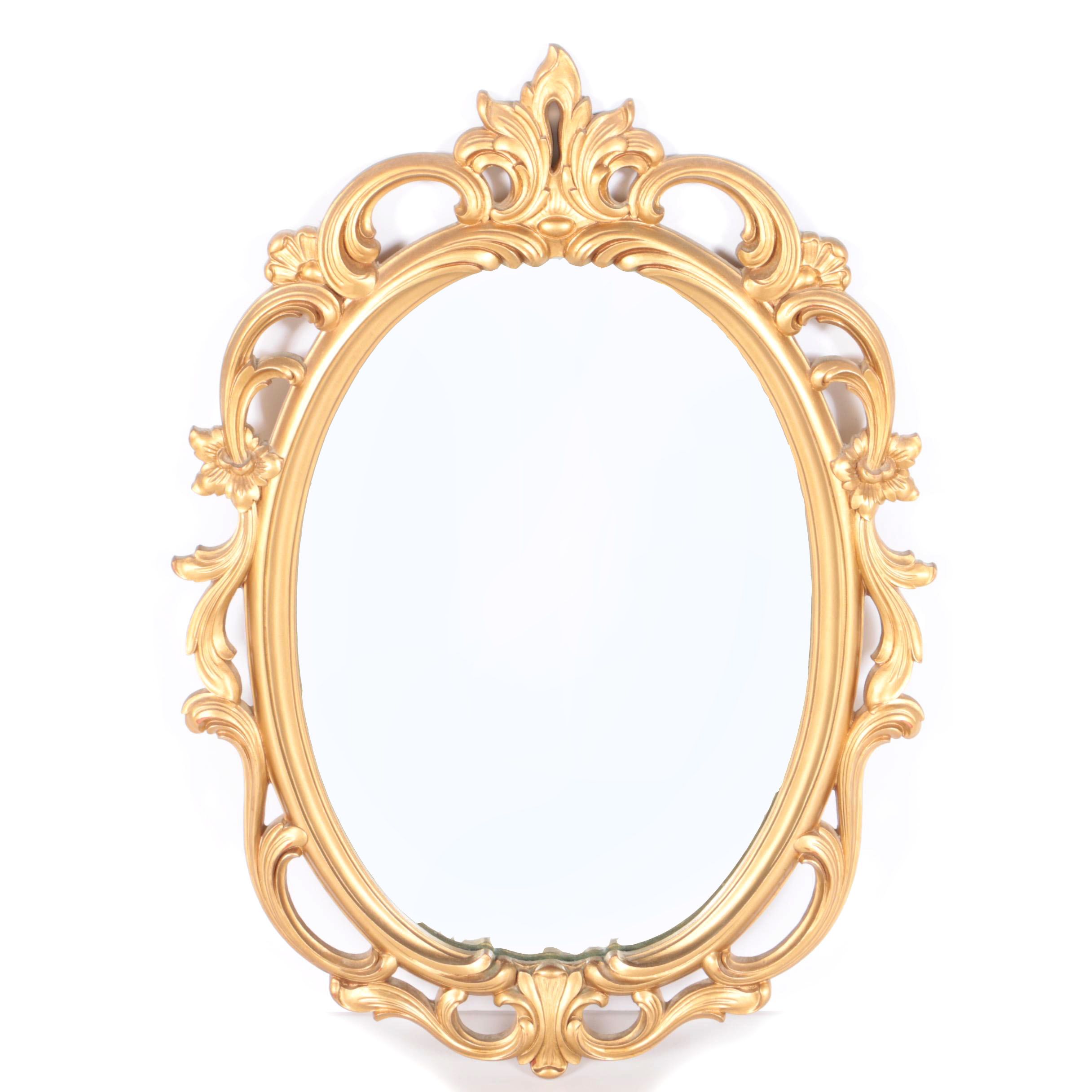 Rococo Style Framed Oval Wall Mirror