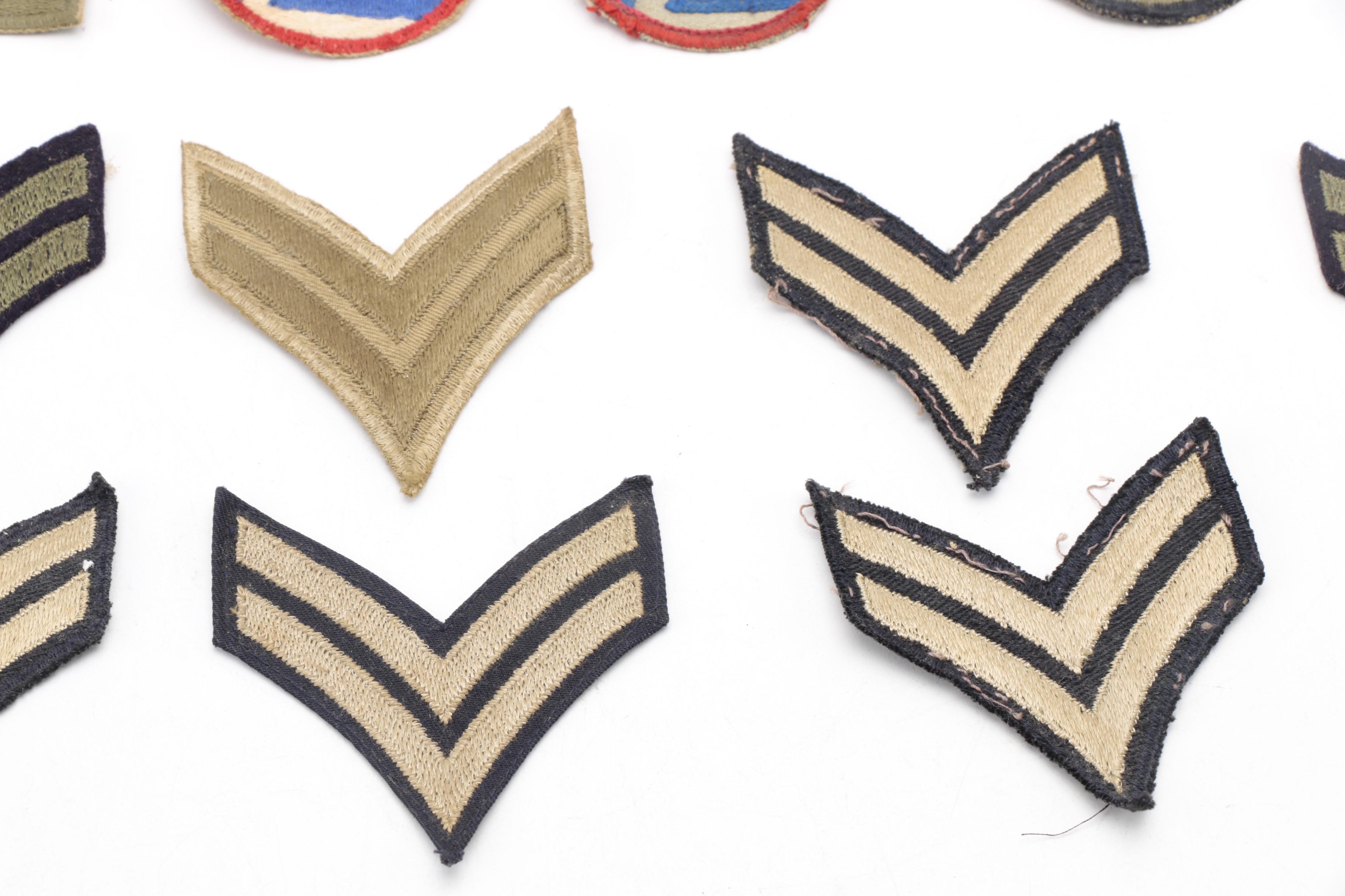 Assortment of Military Pins and Patches