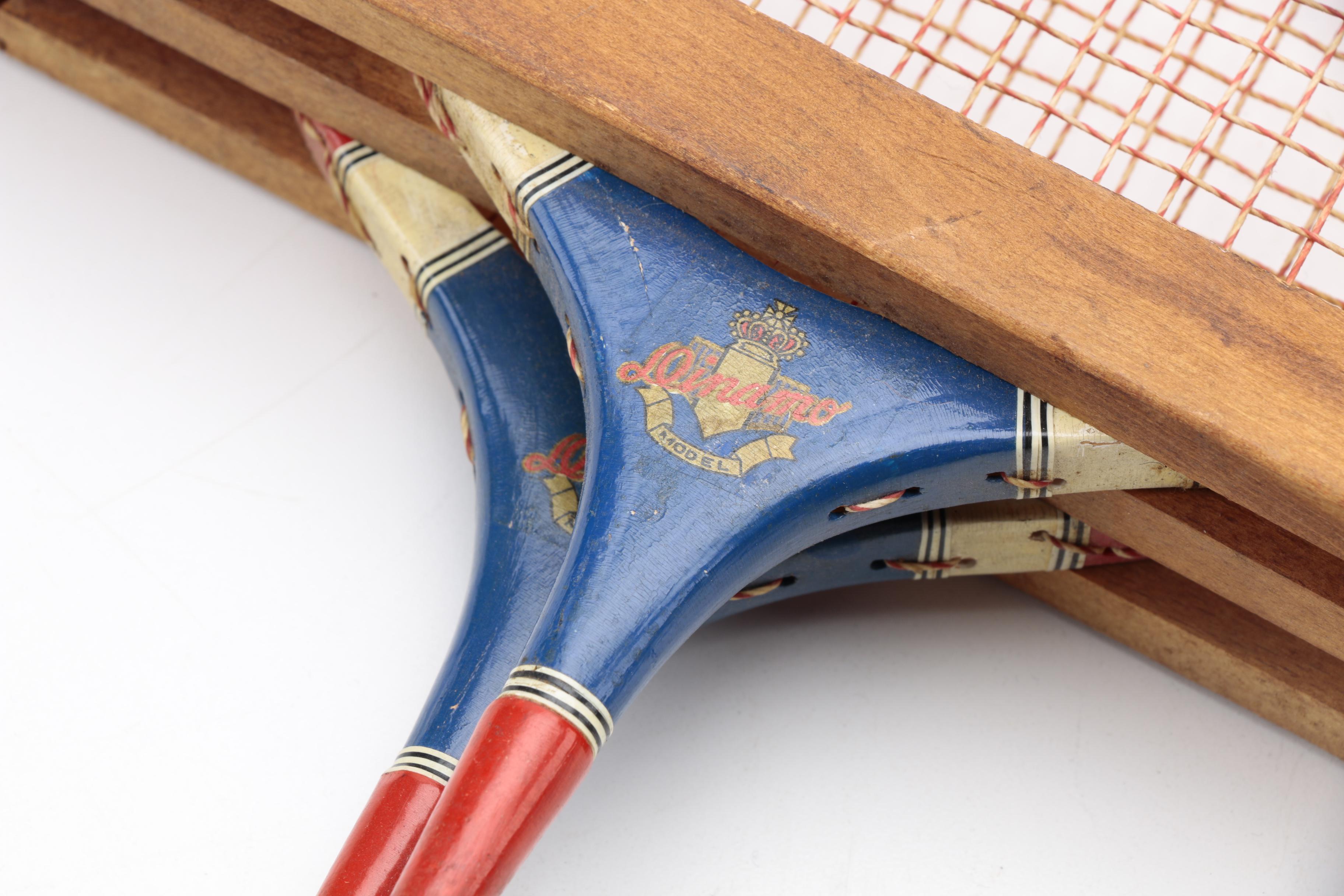 Set of Vintage Dinamo Model Badminton Rackets