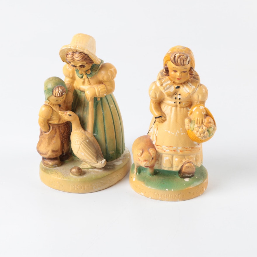 Chalkware Nursery Rhyme Figurines