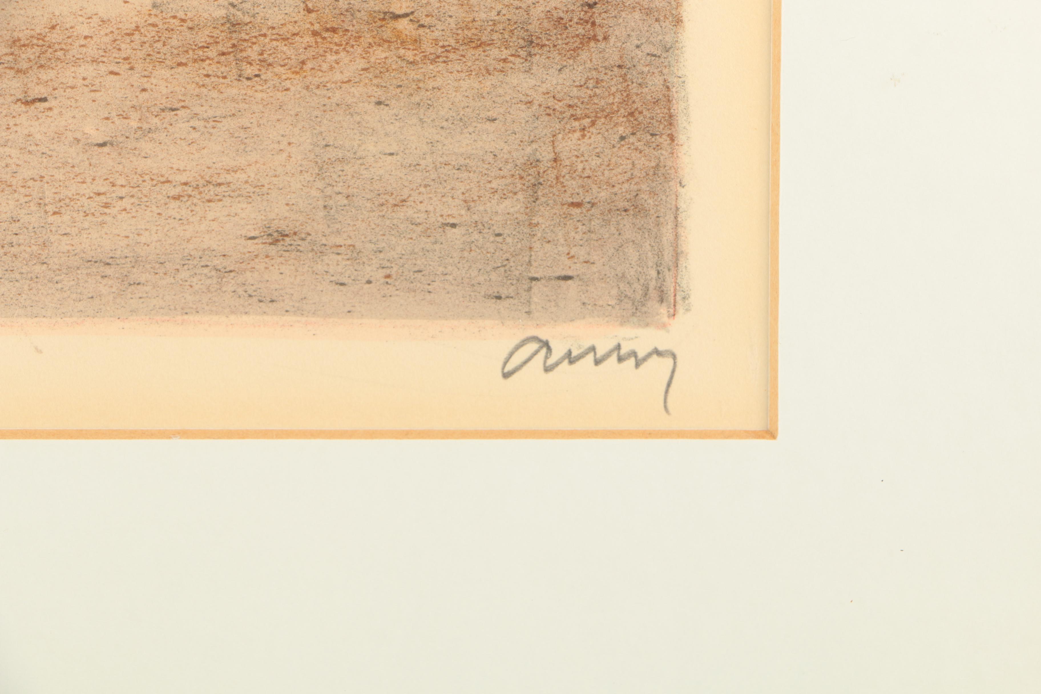 Limited Edition Lithograph on Paper of Woman and Tub