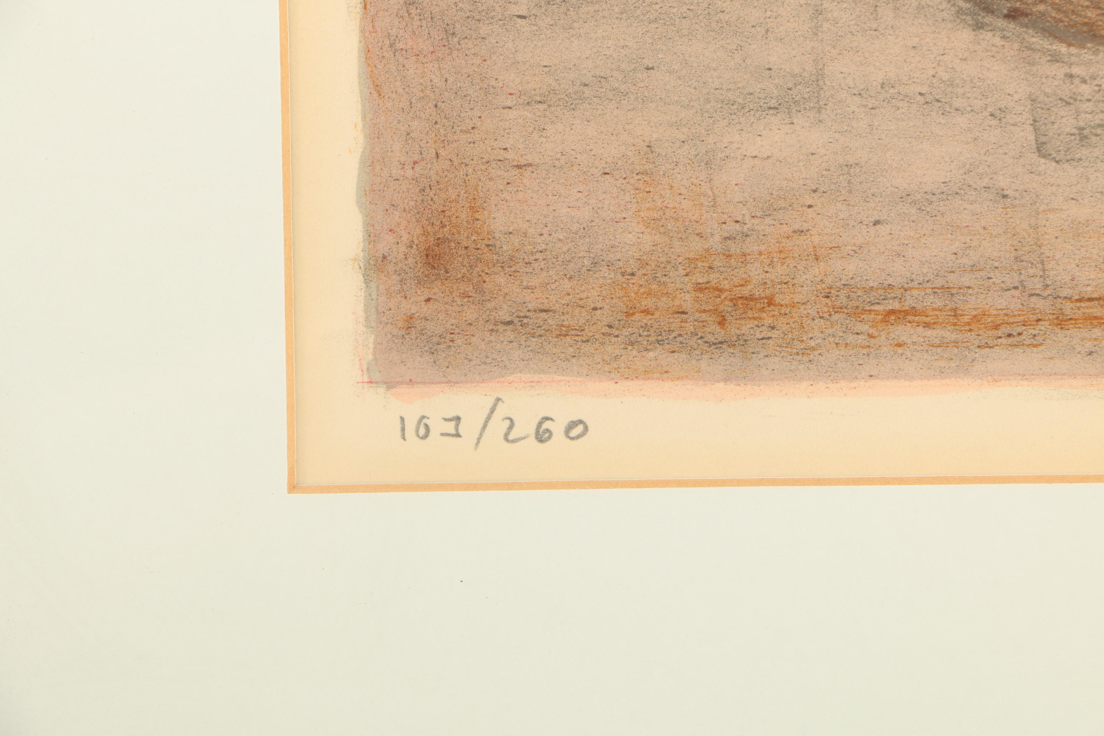 Limited Edition Lithograph on Paper of Woman and Tub