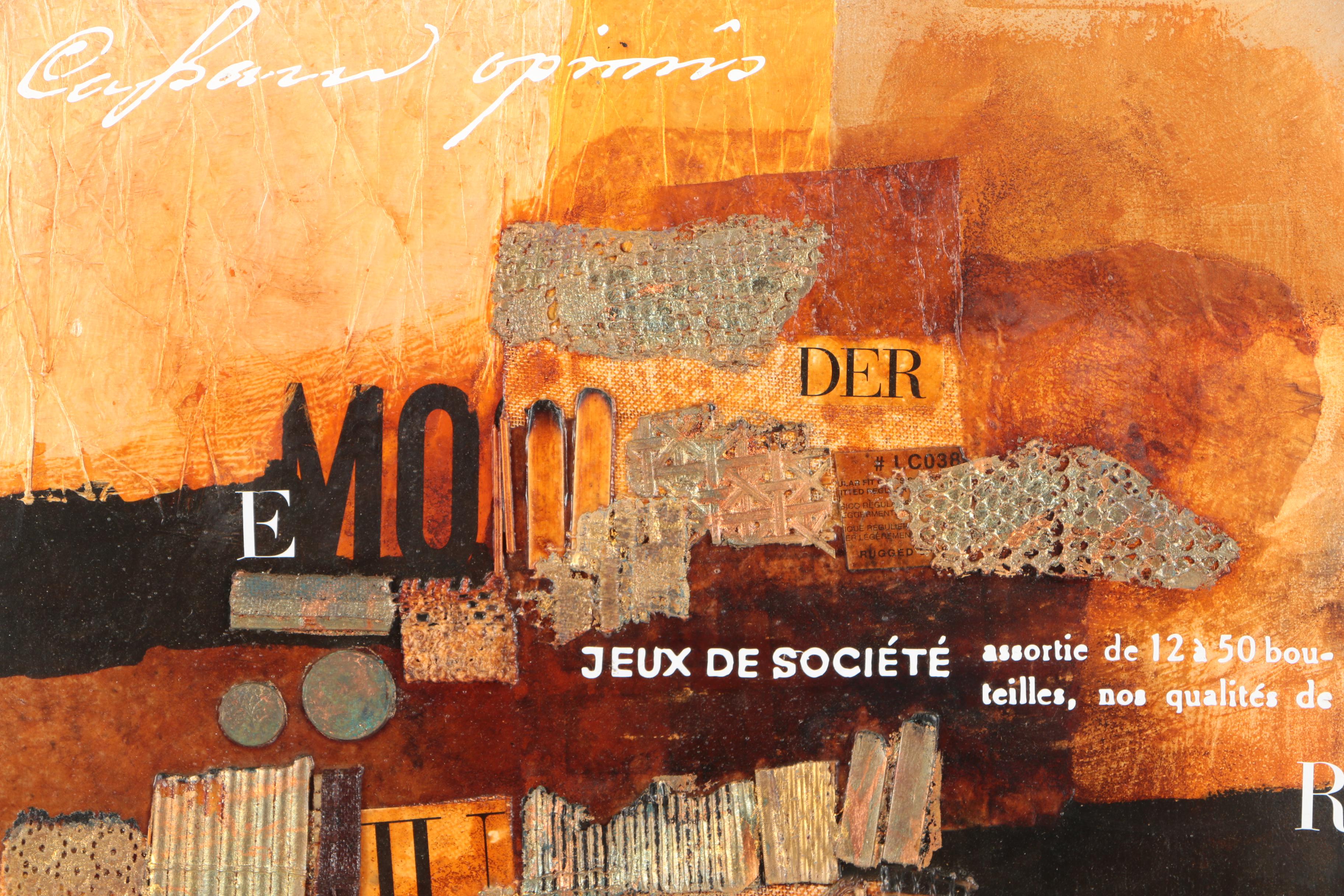 Ajtai Tamás Mixed Media Collage "Tapasztalat No. 12"