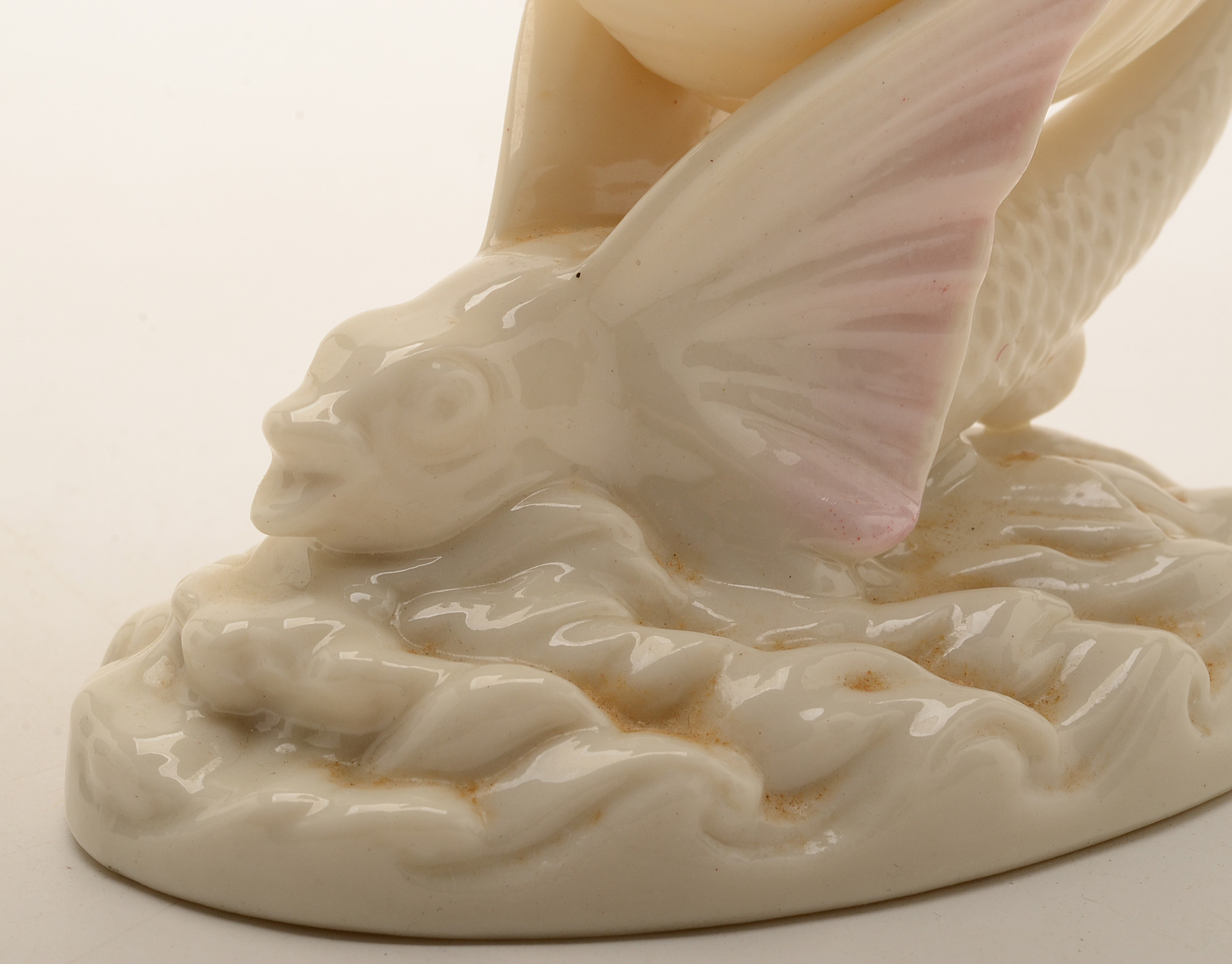 Irish Belleek Nautilus and Flying Fish Vase