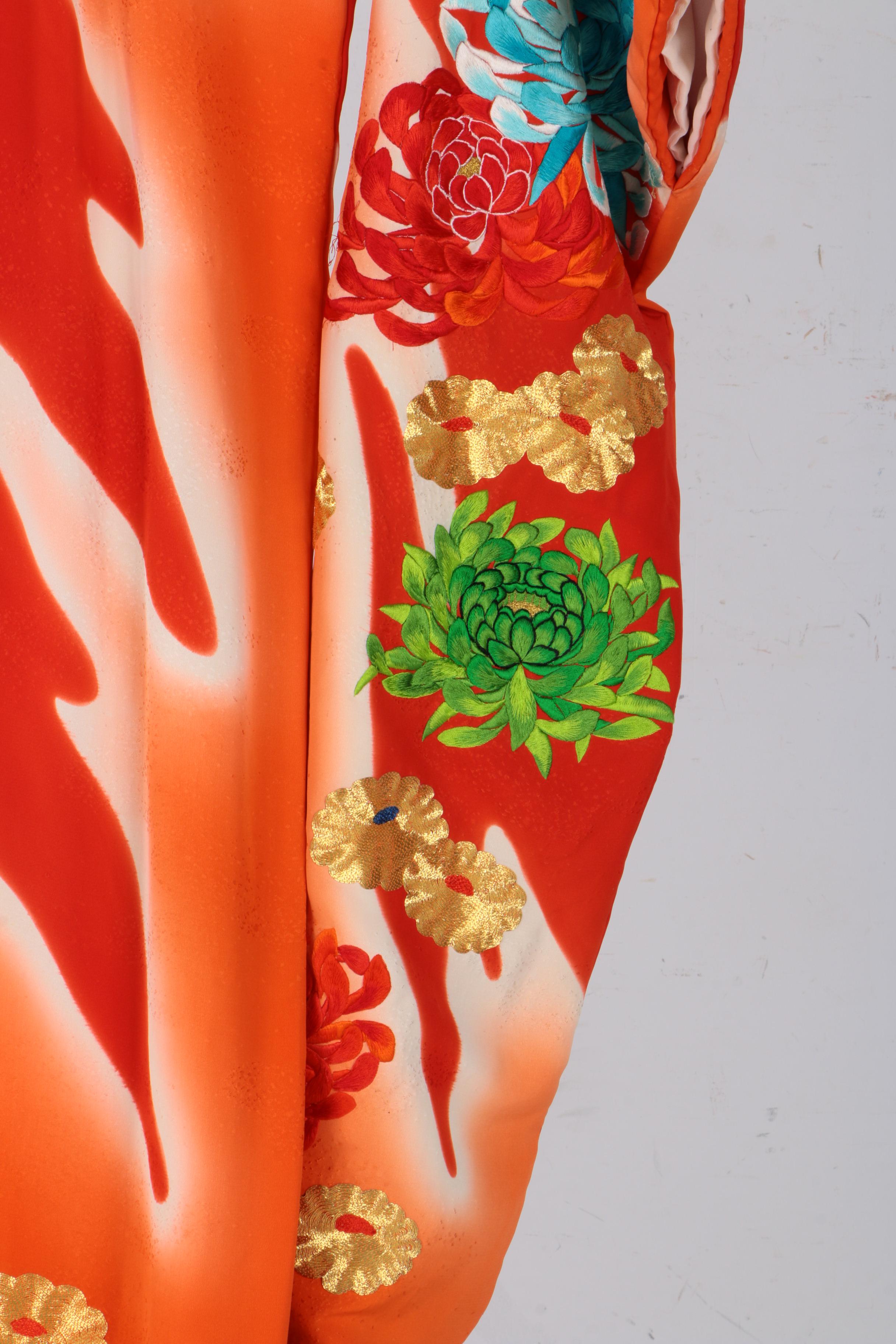 Japanese Floral Embroidered Uchikake Wedding Kimono