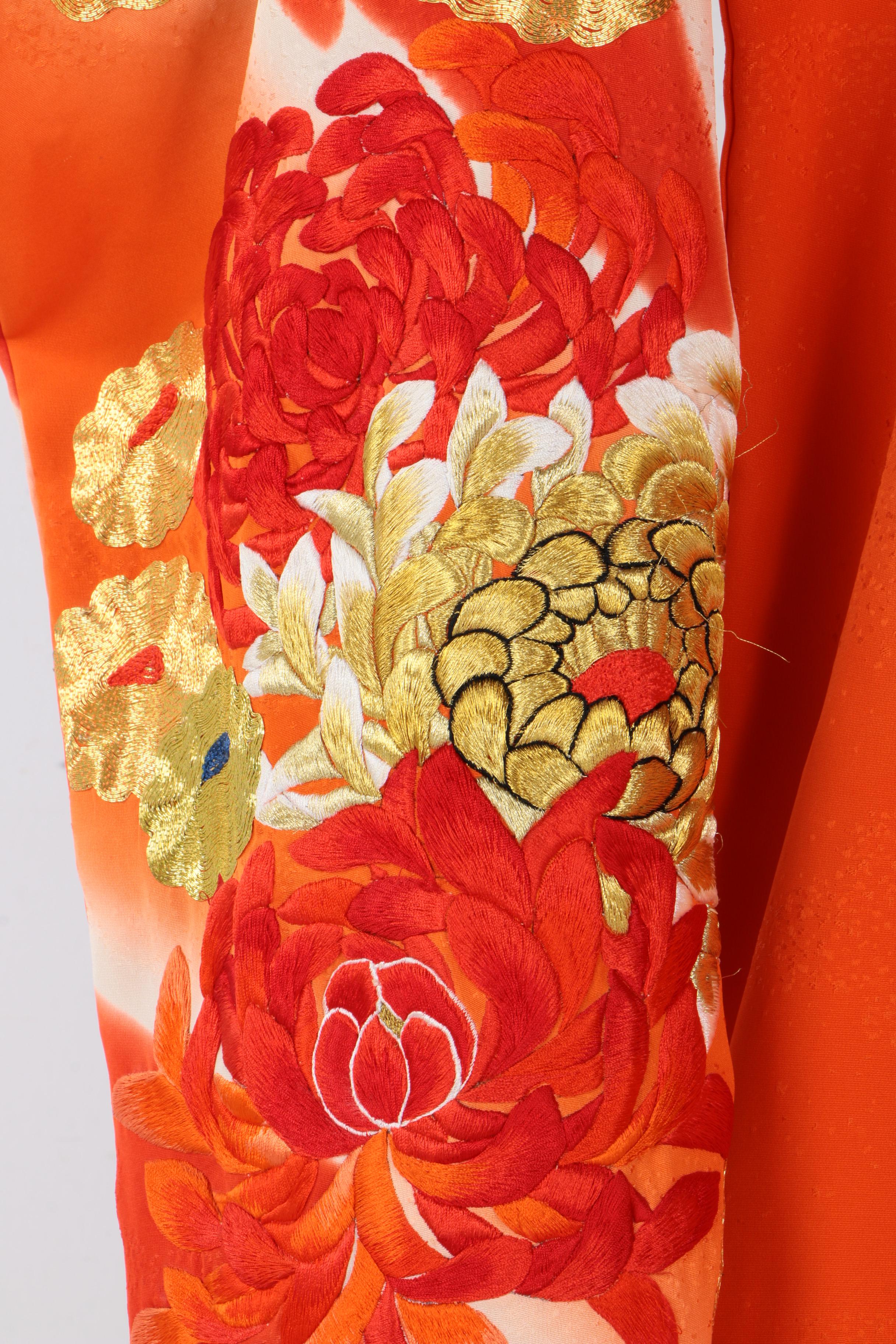 Japanese Floral Embroidered Uchikake Wedding Kimono