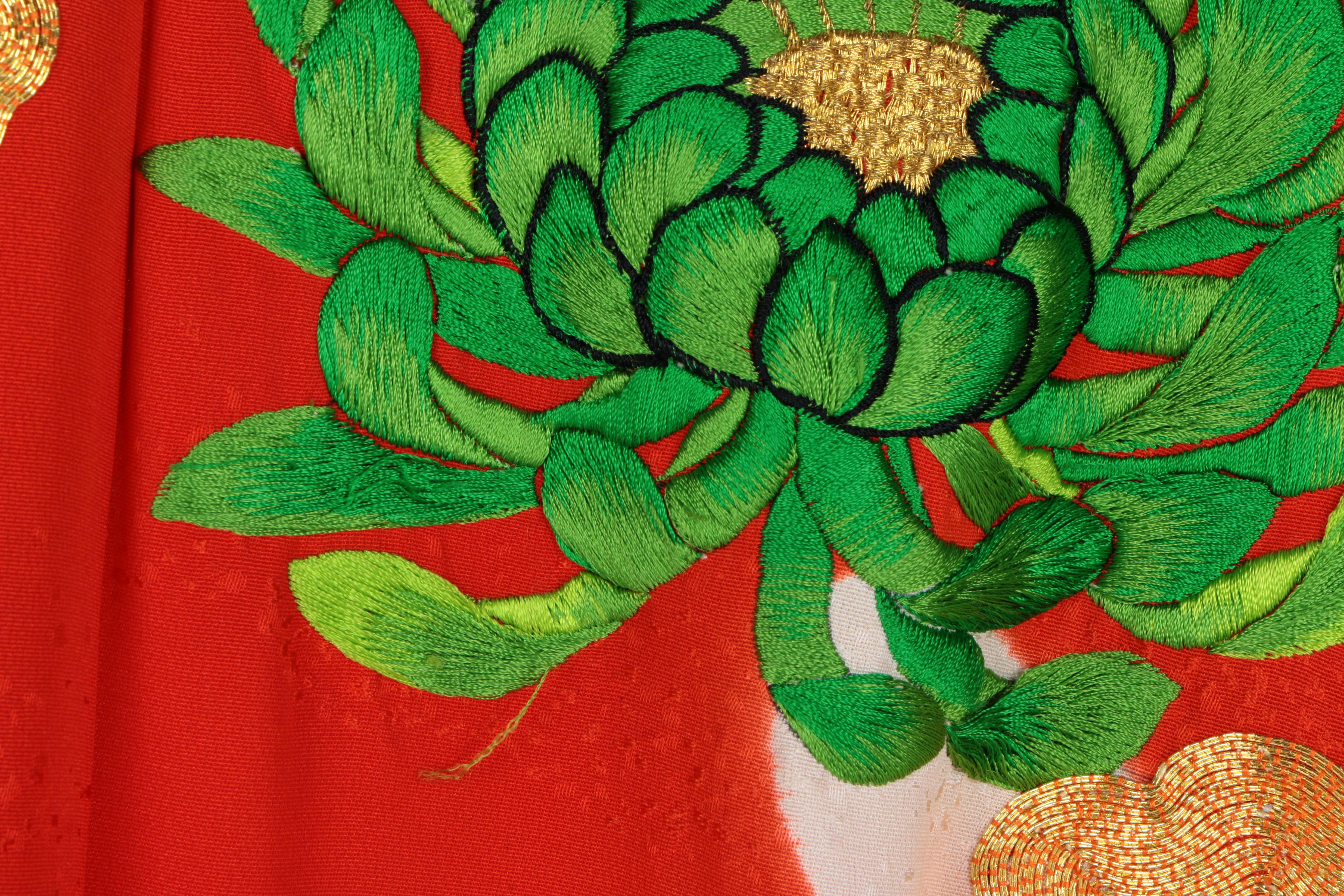 Japanese Floral Embroidered Uchikake Wedding Kimono