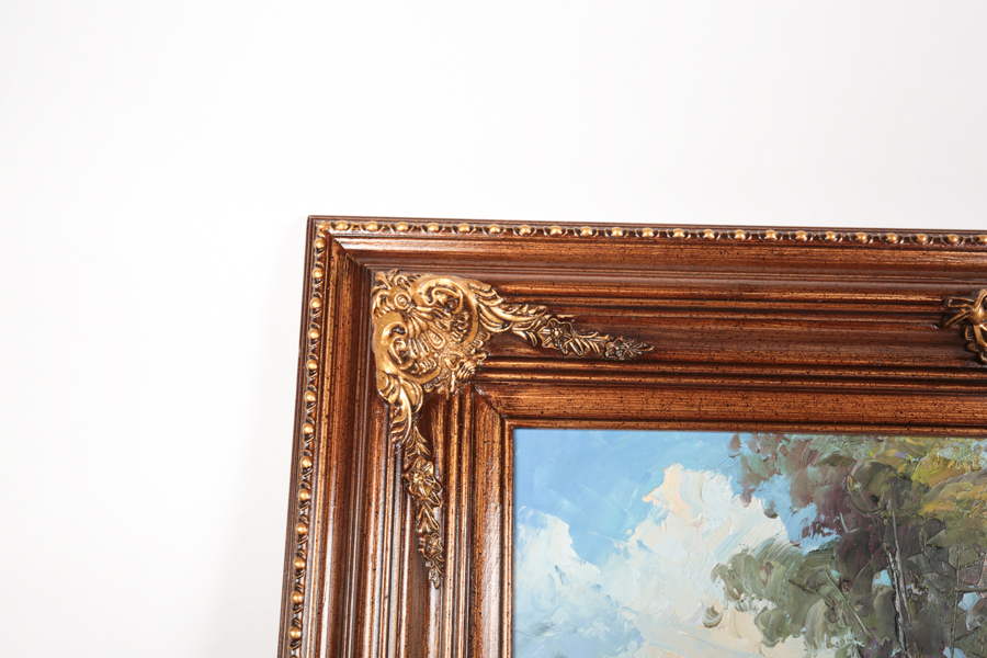 Original Oil Painting Depicting a Mediterranean Garden