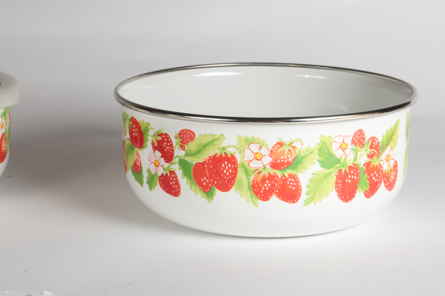 Fire-King "Fruit" Nesting Bowls and Kobë Kitchen Storage Containers