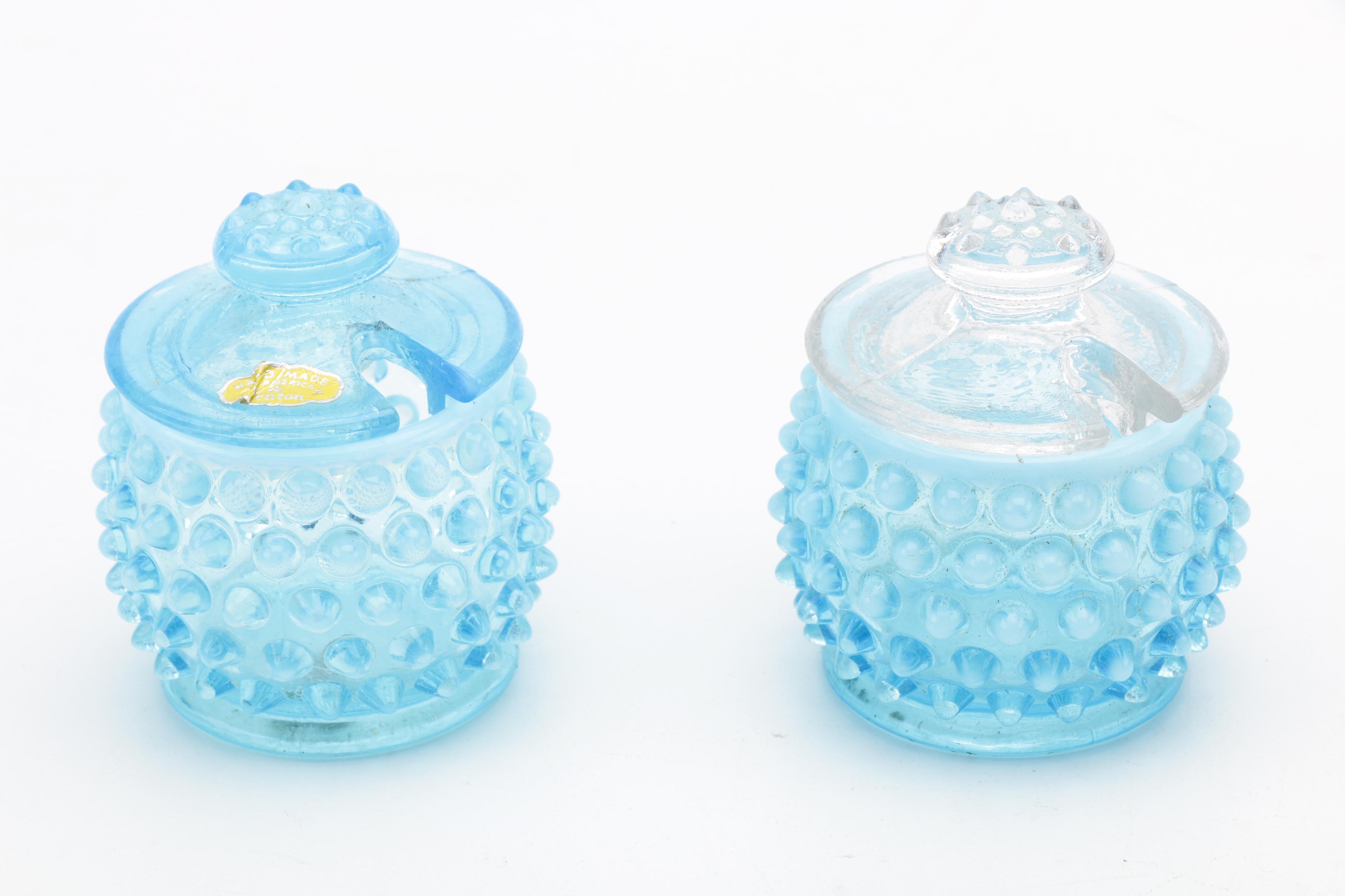 Fenton "Hobnail" Blue Opalescent Glassware