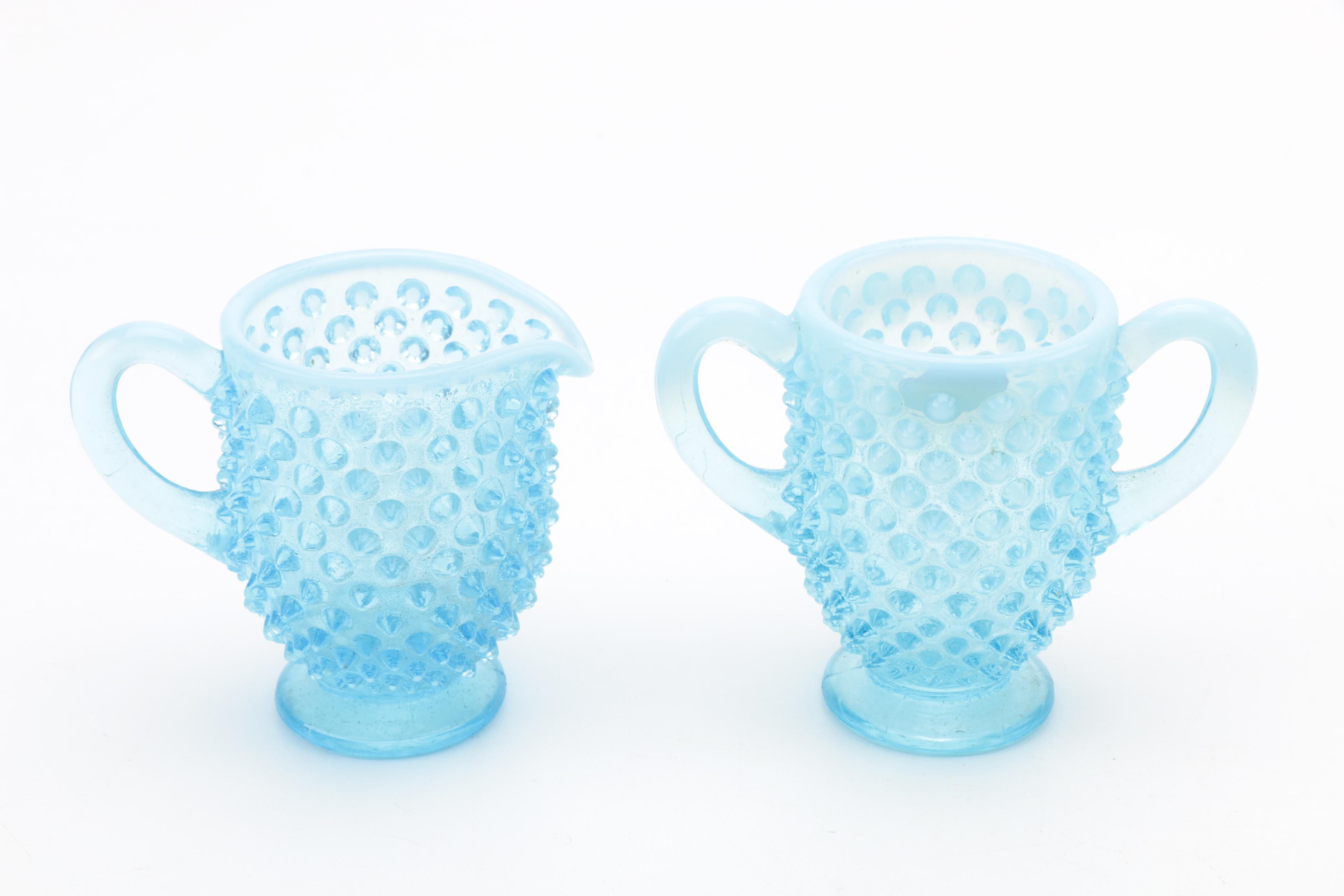 Fenton "Hobnail" Blue Opalescent Glassware